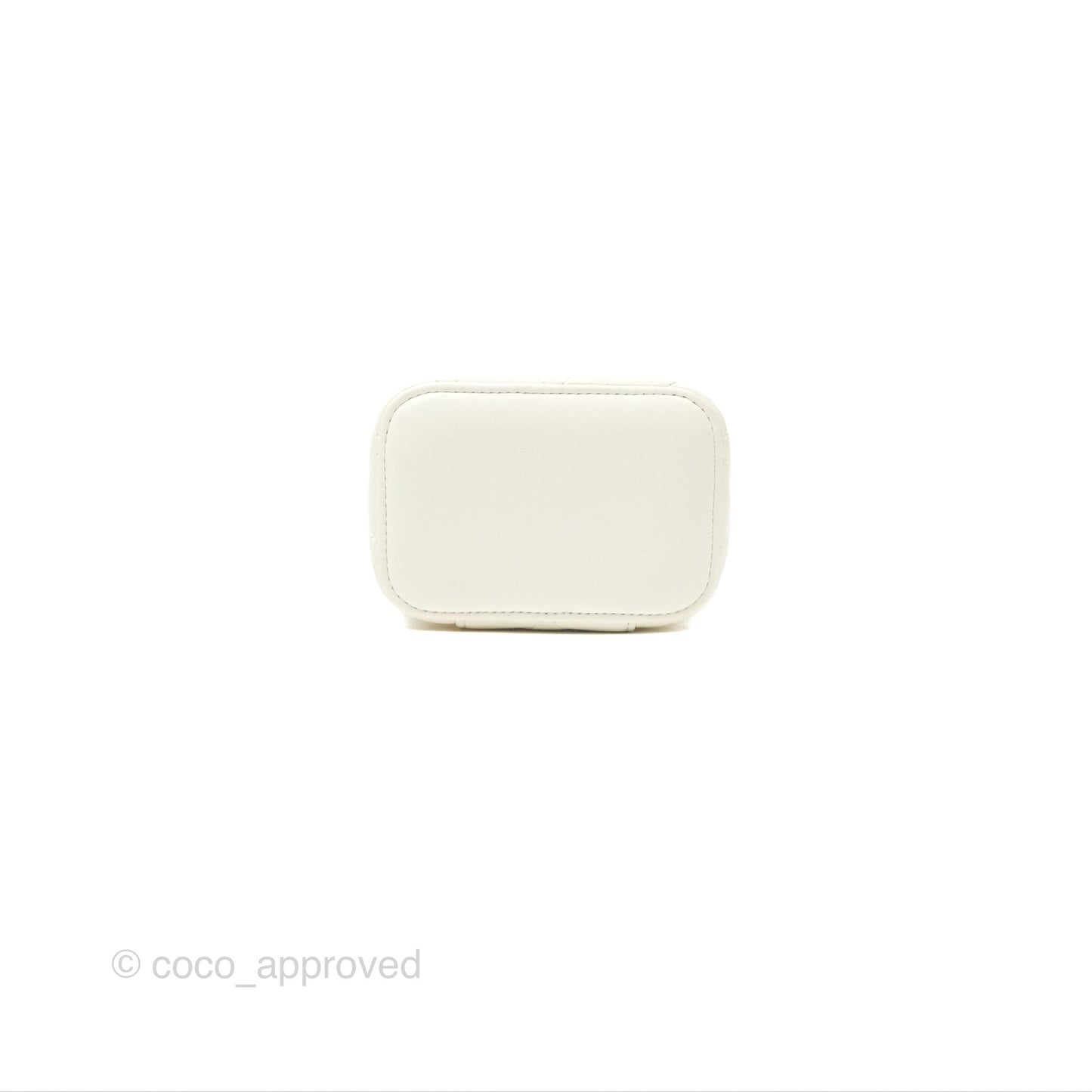 Chanel Mini Pearl Crush Vanity With Chain White Lambskin Gold Hardware
