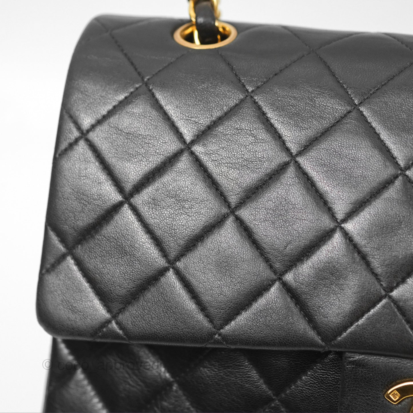 Chanel Vintage Classic Medium Flap Black Lambskin 24K Gold Hardware