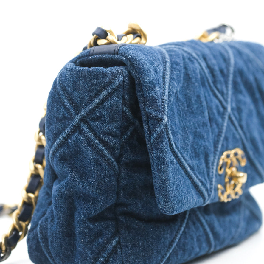 Chanel 19 Small Denim Mixed Hardware