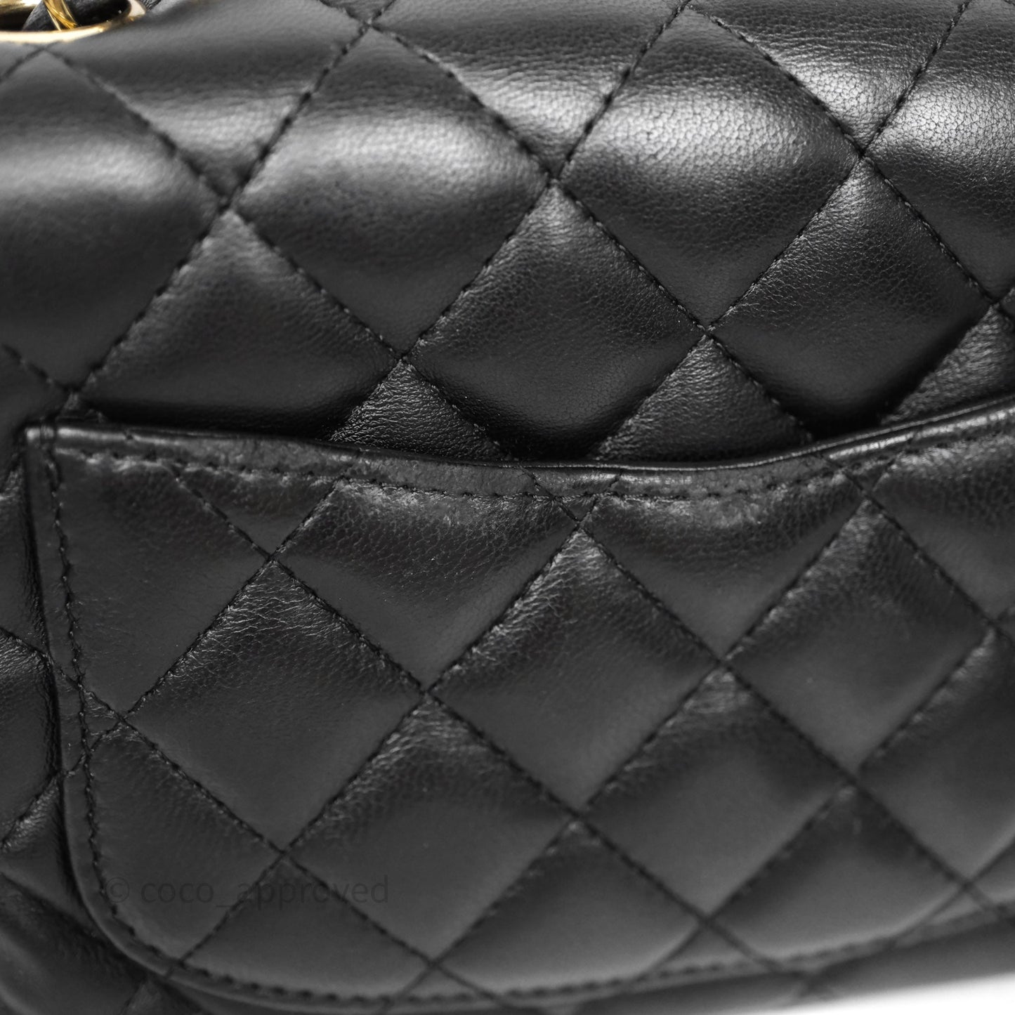 Chanel Mini Square Quilted Black Lambskin Gold Hardware