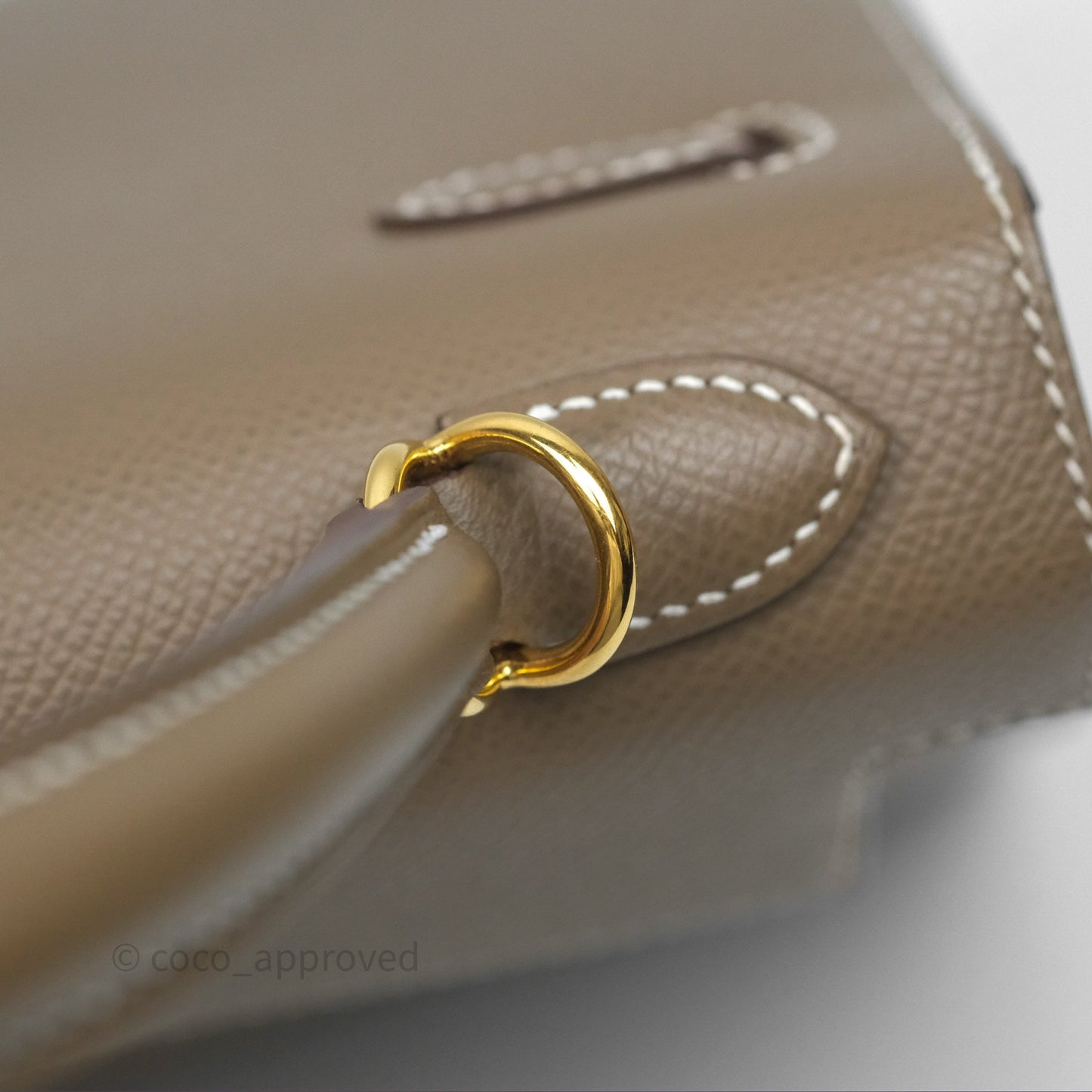 Hermès Kelly 25 Sellier Etoupe Epsom Gold Hardware