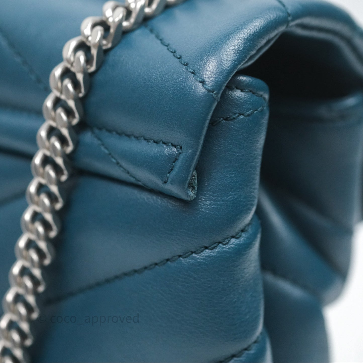 Saint Laurent Loulou Small Flap Bag Turquoise Blue Ruthenum Hardware