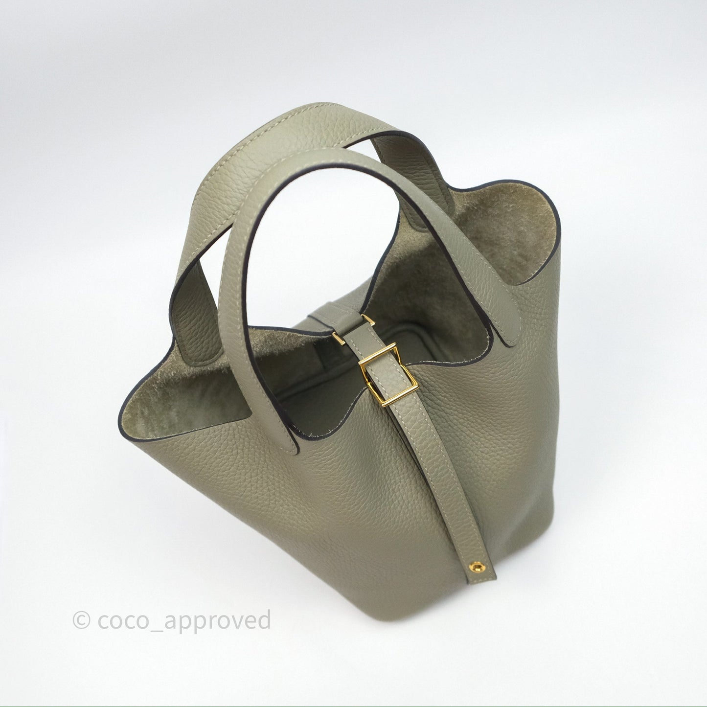 Hermès Picotin 18 Lock Sauge Q1 Clemence Gold Hardware