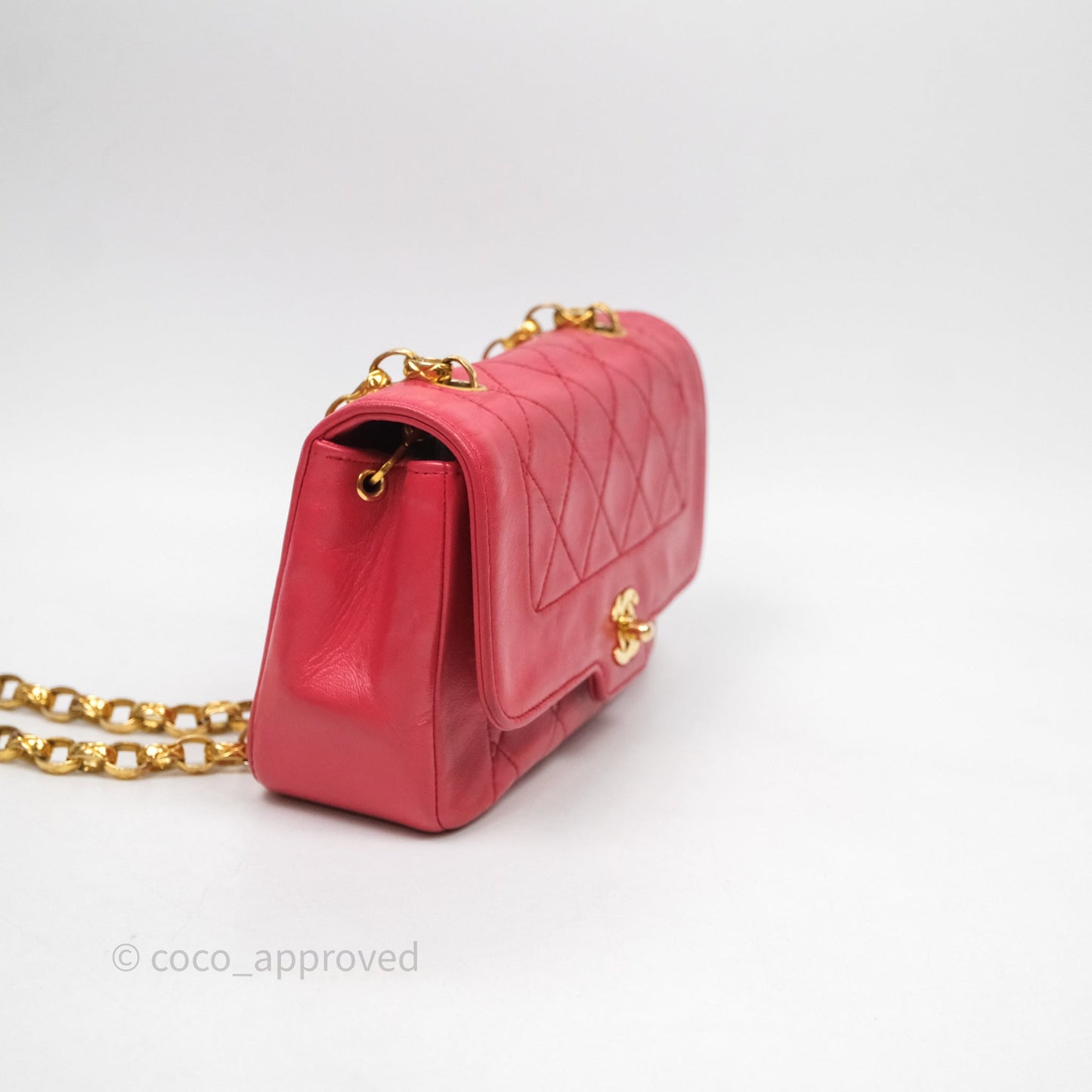 Chanel Vintage Mini Bijoux Chain Flap Bag Red Gold Hardware