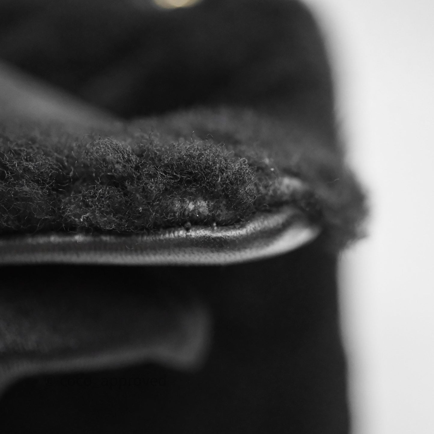 Chanel Small Coco Handle Shearling Black Gold Hardware
