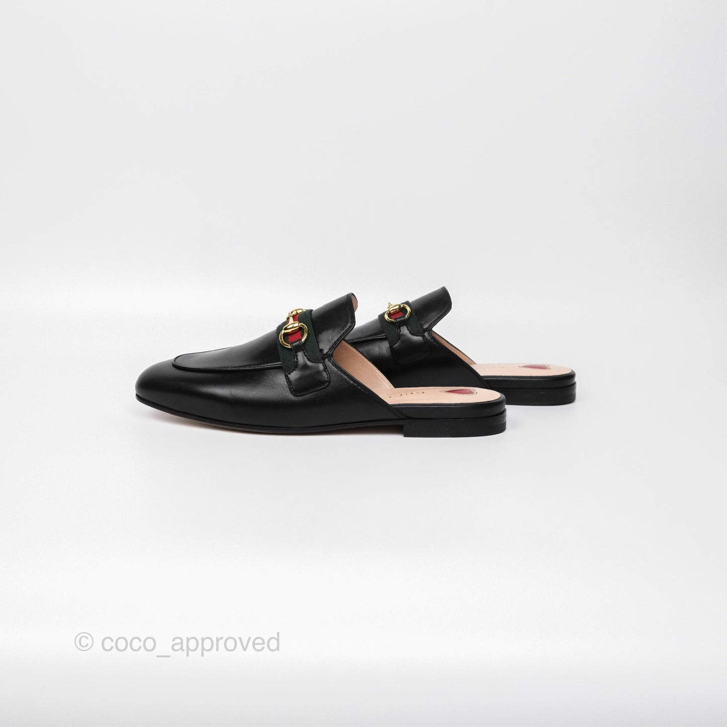 Gucci Princetown Black Leather Slippers Size 36.5