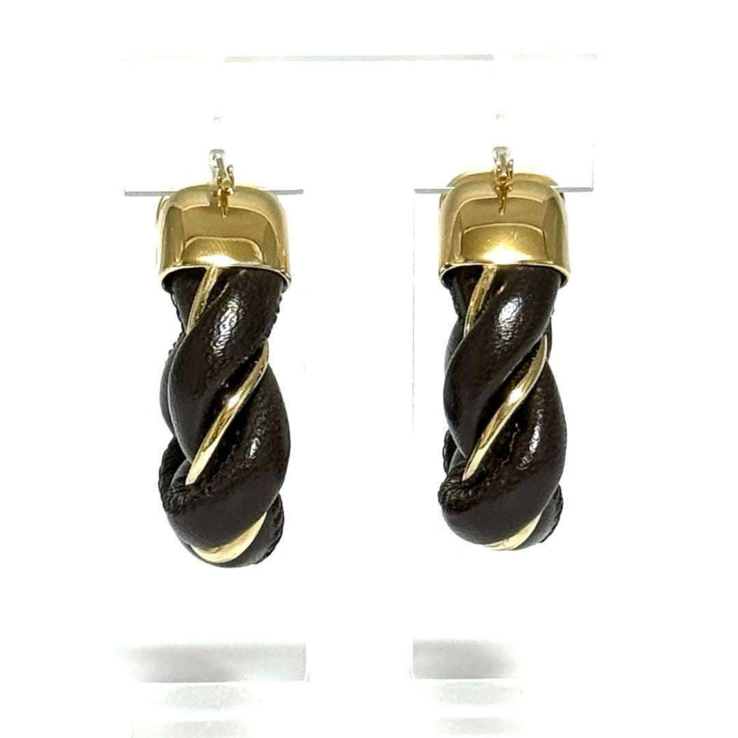 Luxury Bottega Veneta  Leather  925 Hoop Earrings ()