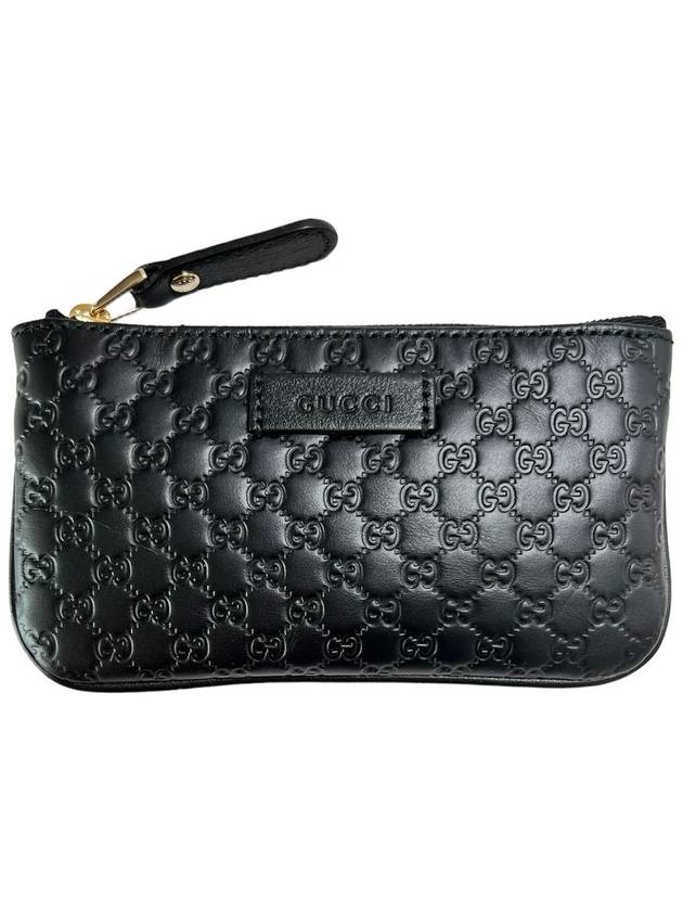 Luxury Gucci Trending 2025 Micro Ssima Logo Coin Purse Black
