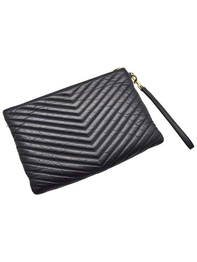 Luxury Saint Laurent Women s Quilted Leather Gold Clutch Bag 8868