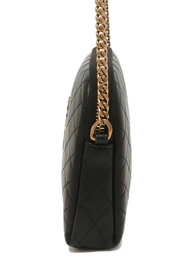 Luxury Saint Laurent Gaby Quilted Lambskin Chain Cross Bag Black
