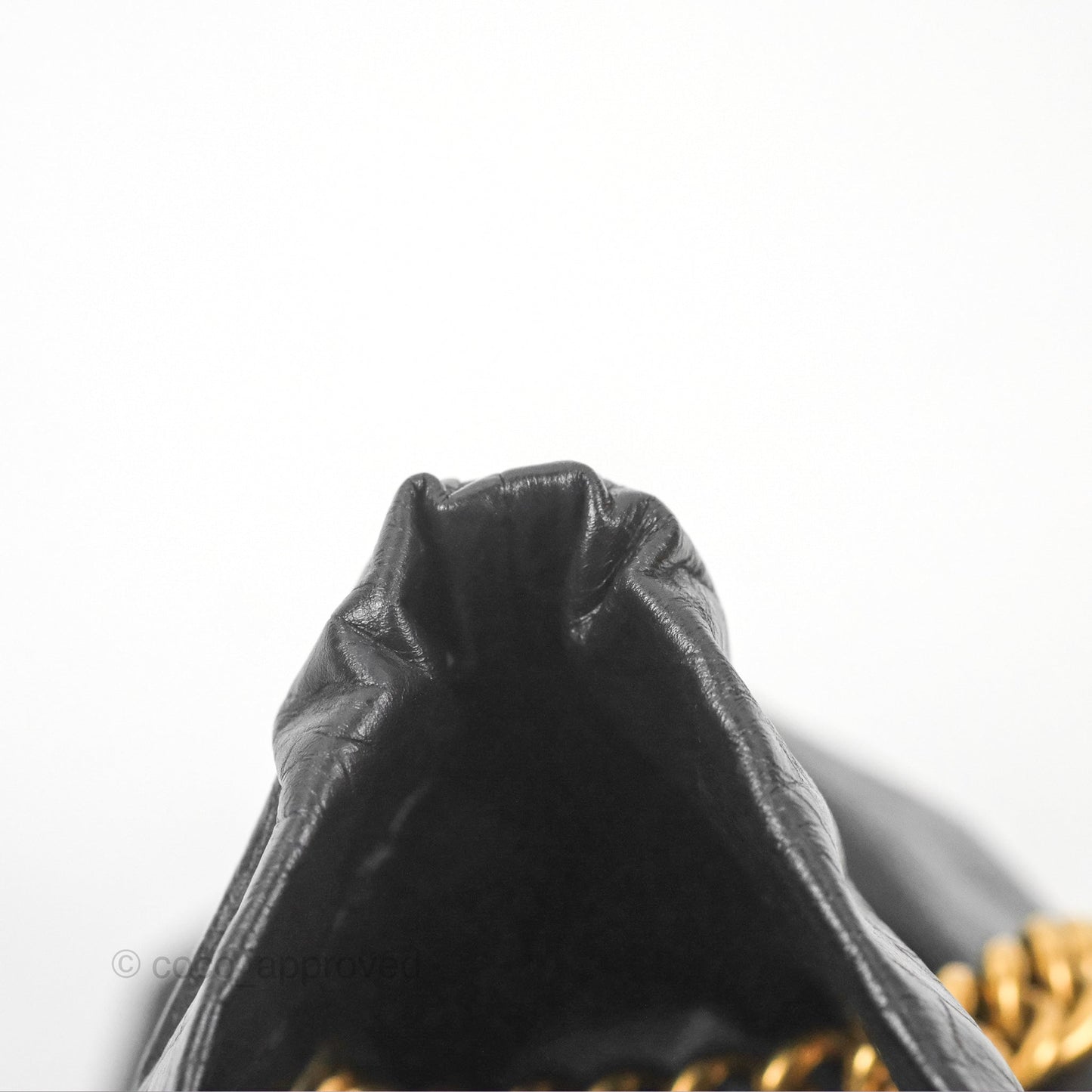 Balenciaga Small Crush Tote Bag Black Calfskin Aged Gold Hardware
