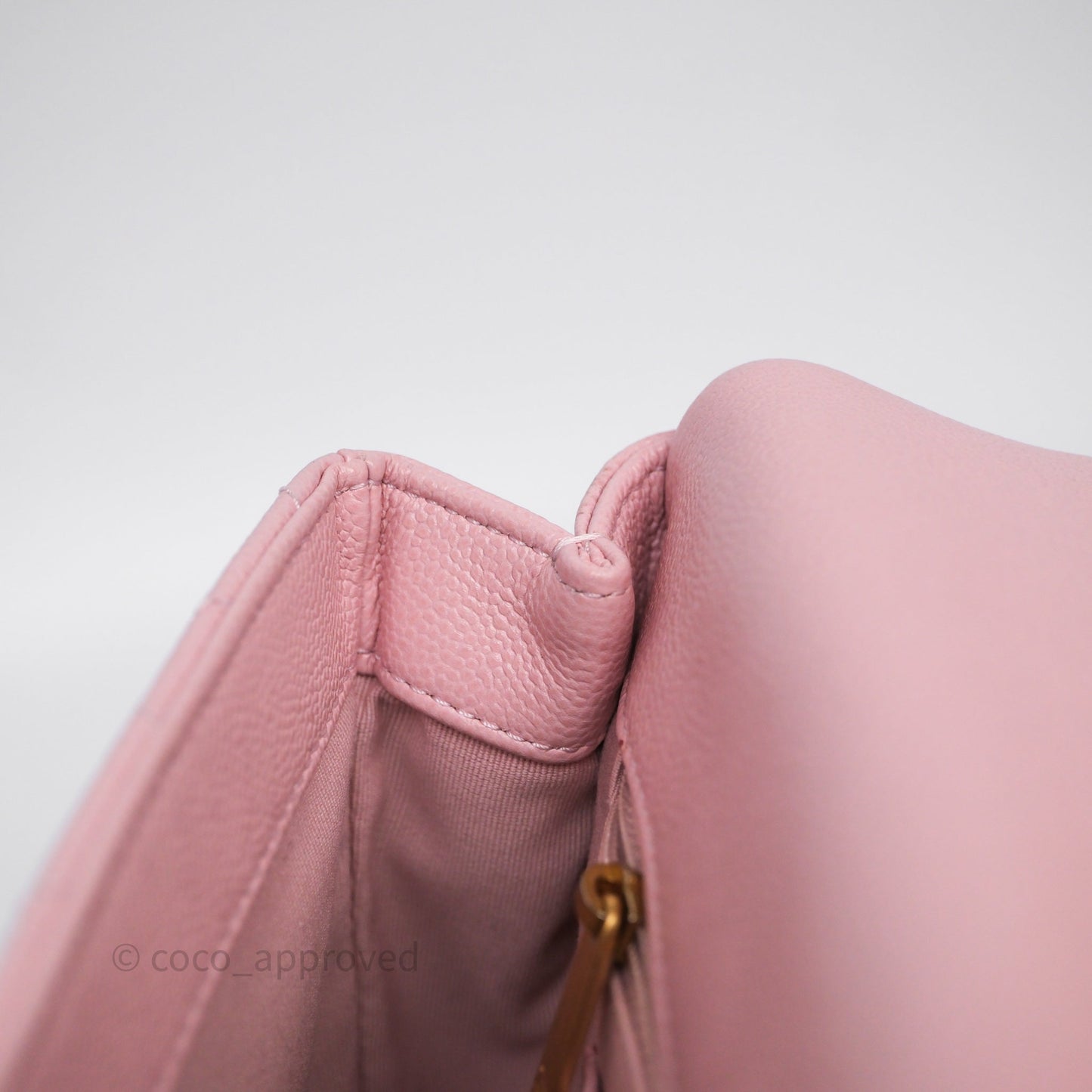 Chanel Chain Around Flap Bag Pink Caviar Aged Gold Hardware 22B