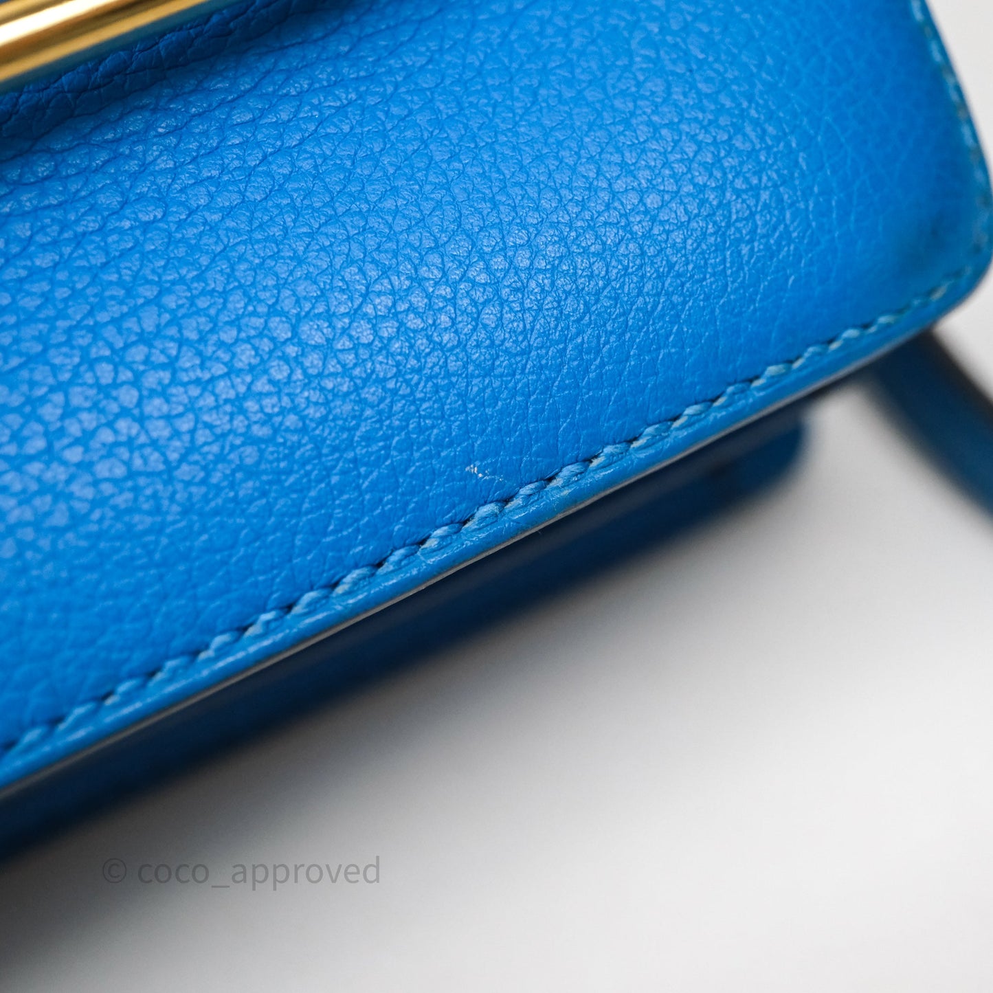 Hermès Roulis Mini 18 Bleu Zanzibar B3 Evercolor Gold Hardware