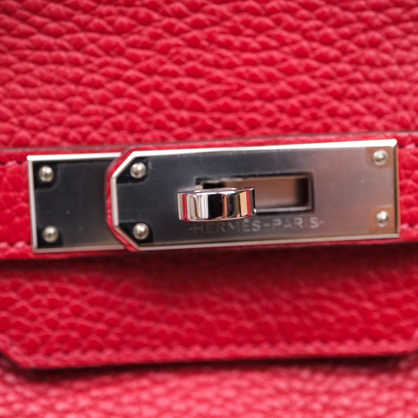 Hermes Birkin 35 Rouge Casaque Clemence Palladium Hardware