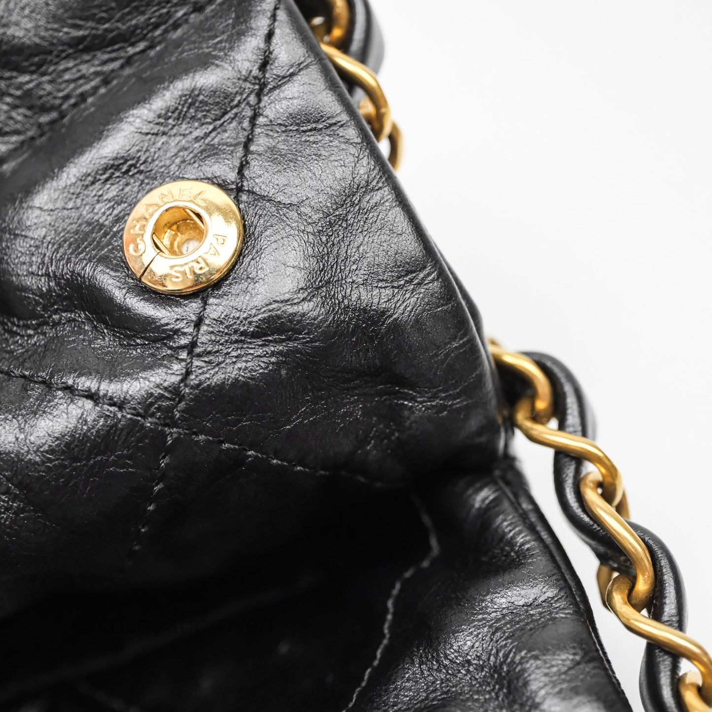 Chanel 22 Small Black Calfskin Aged Gold Hardware