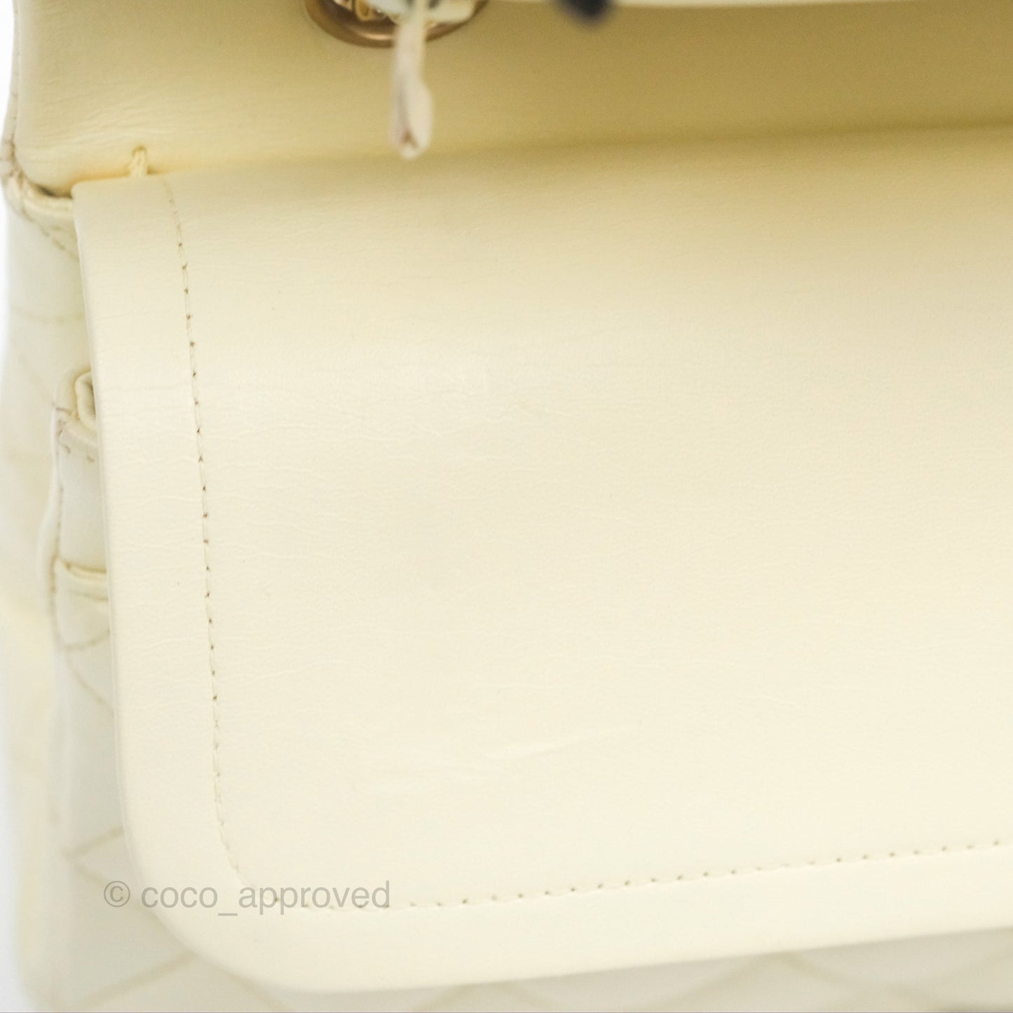 Chanel Medium Classic Flap Quilted Pale Yellow Lambskin Gold Hardware