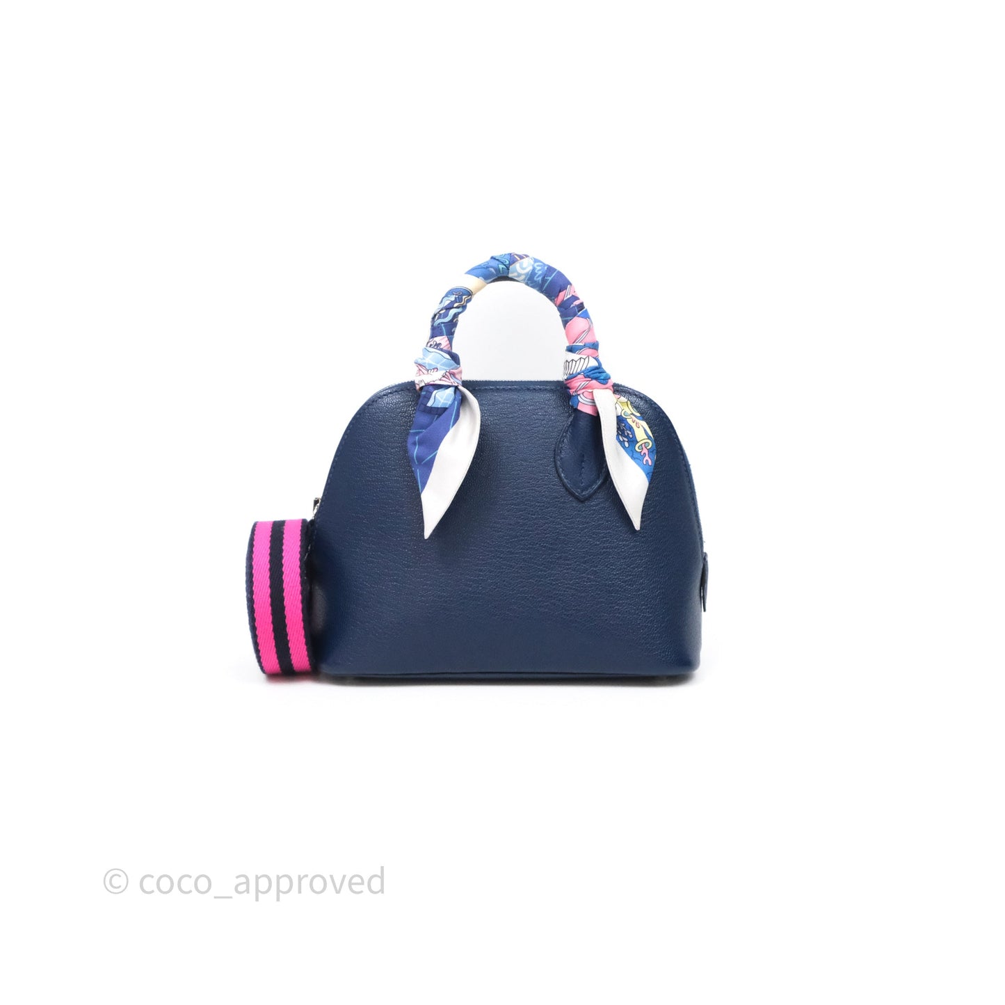 Hermès Bolide Mini 1923 Bleu Chèvre Mysore Palladium Hardware