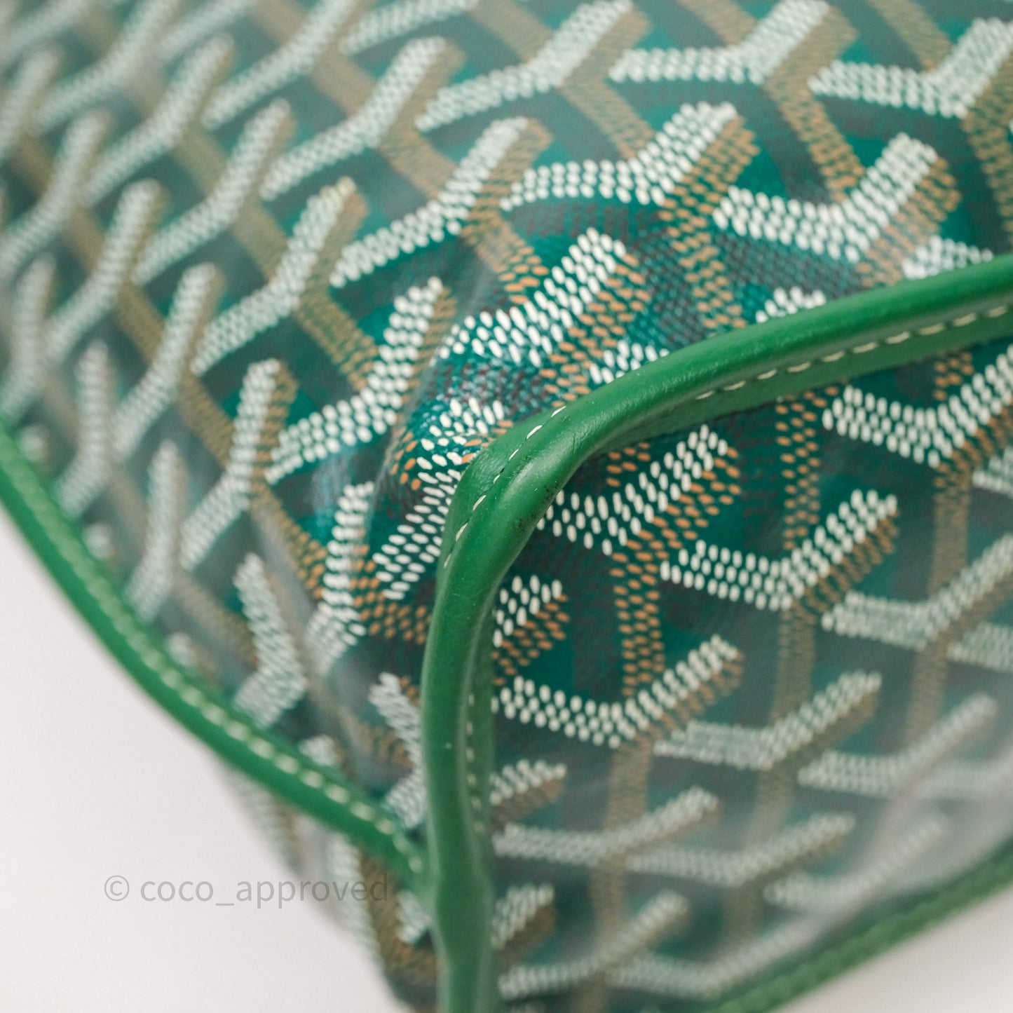 Goyard Anjou Mini Tote Bag Green Goyardine Canvas