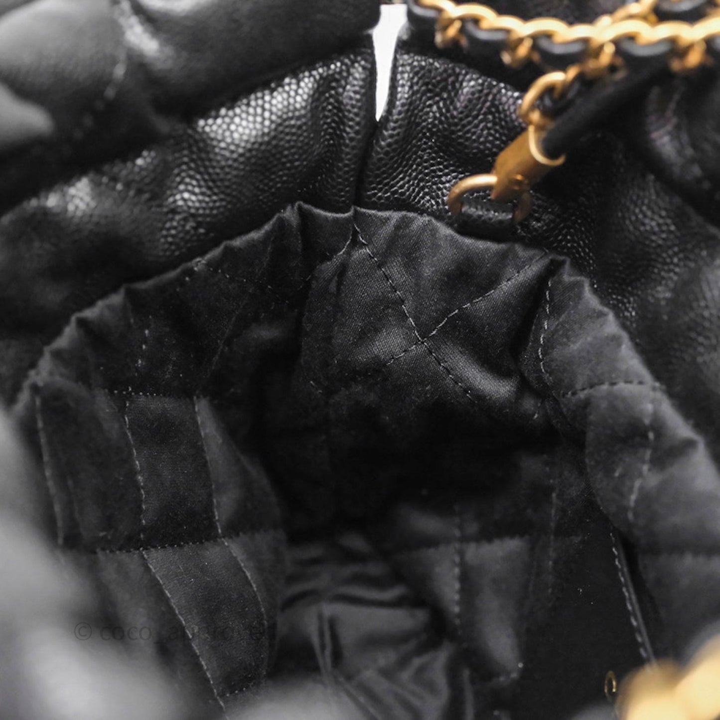 Chanel 22 Mini Black Caviar Aged Gold Hardware