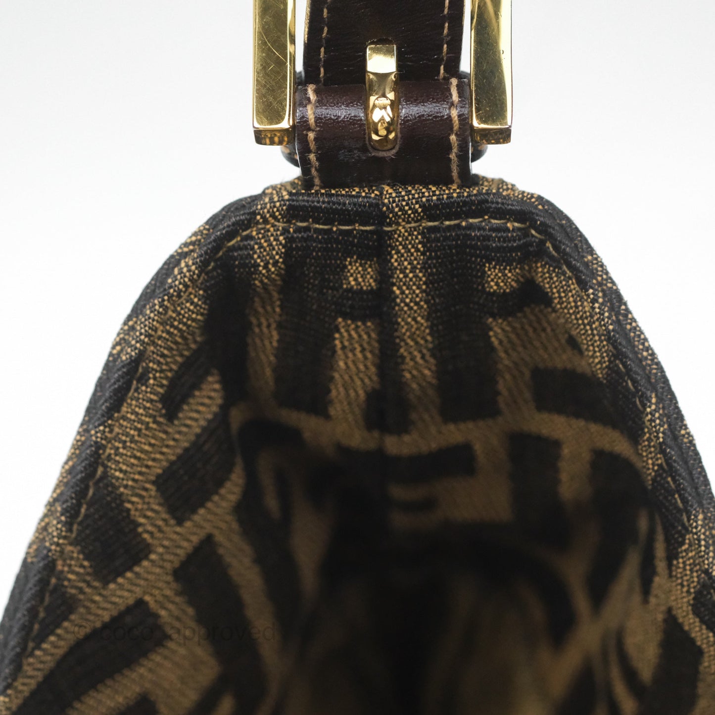 Fendi Vintage Zucca Hobo Shoulder Bag Brown