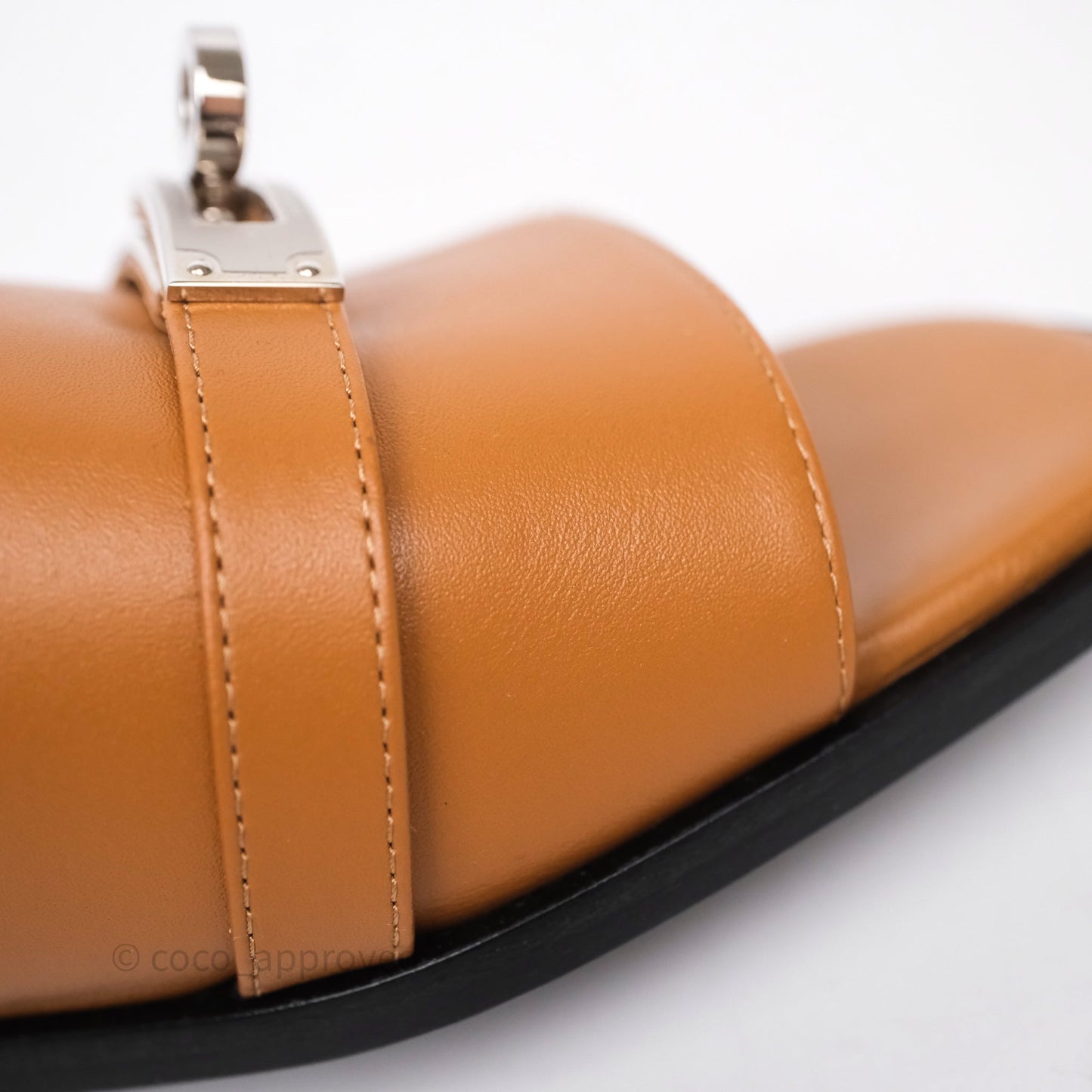 Hermès Giulia Sandals Gold 37 Palladium Hardware Size 36.5