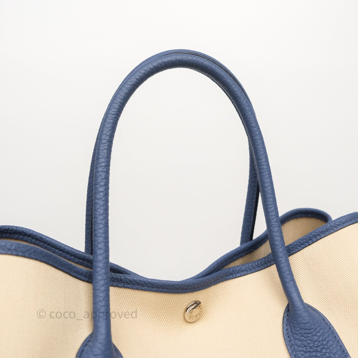 Hermès Garden Party 36 Toile Natural Canvas Blue
