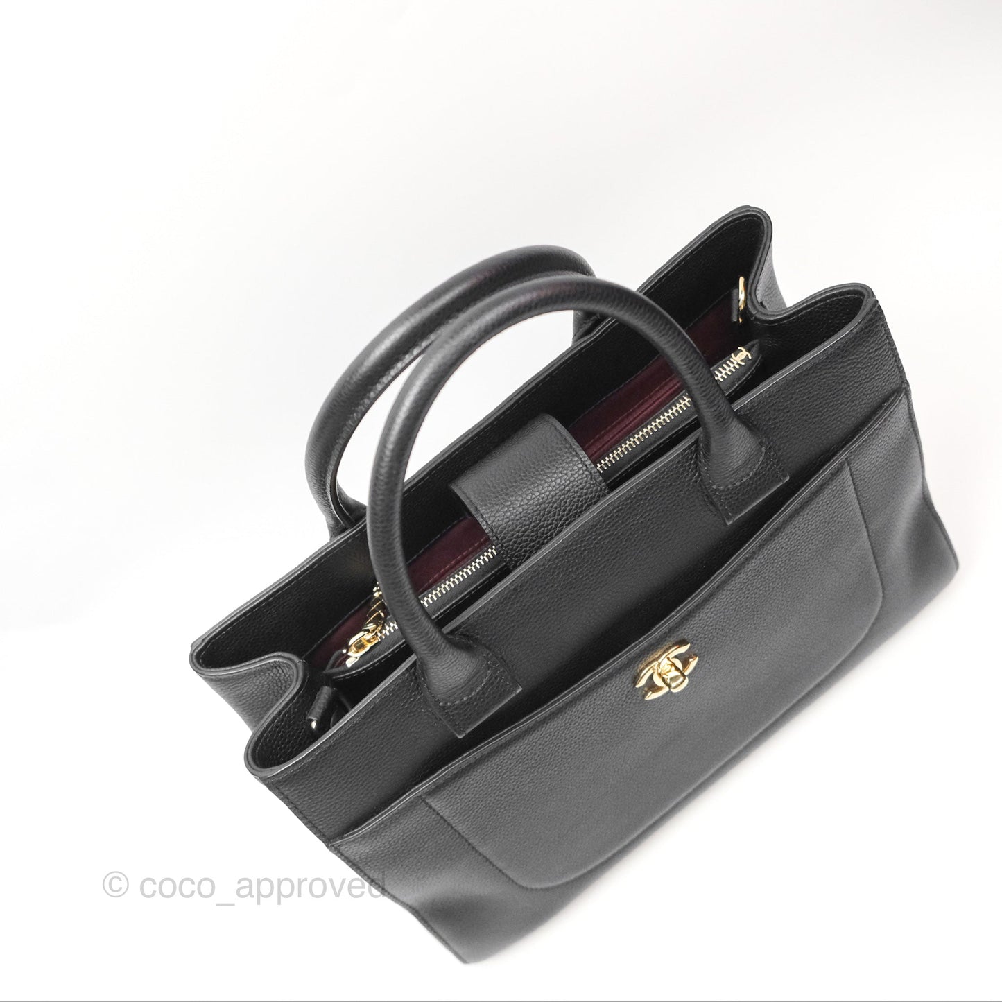 Chanel Small Neo Executive Tote Bag Black Grained Calfskin
