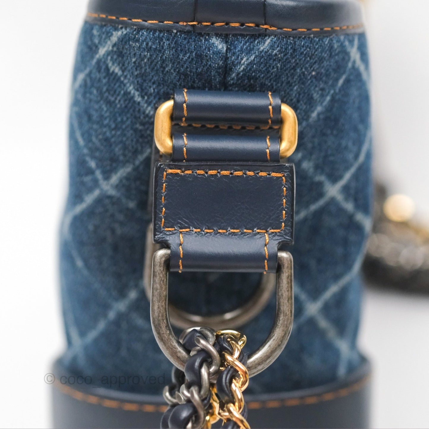Chanel Small Gabrielle Hobo Quilted Navy Aged Denim