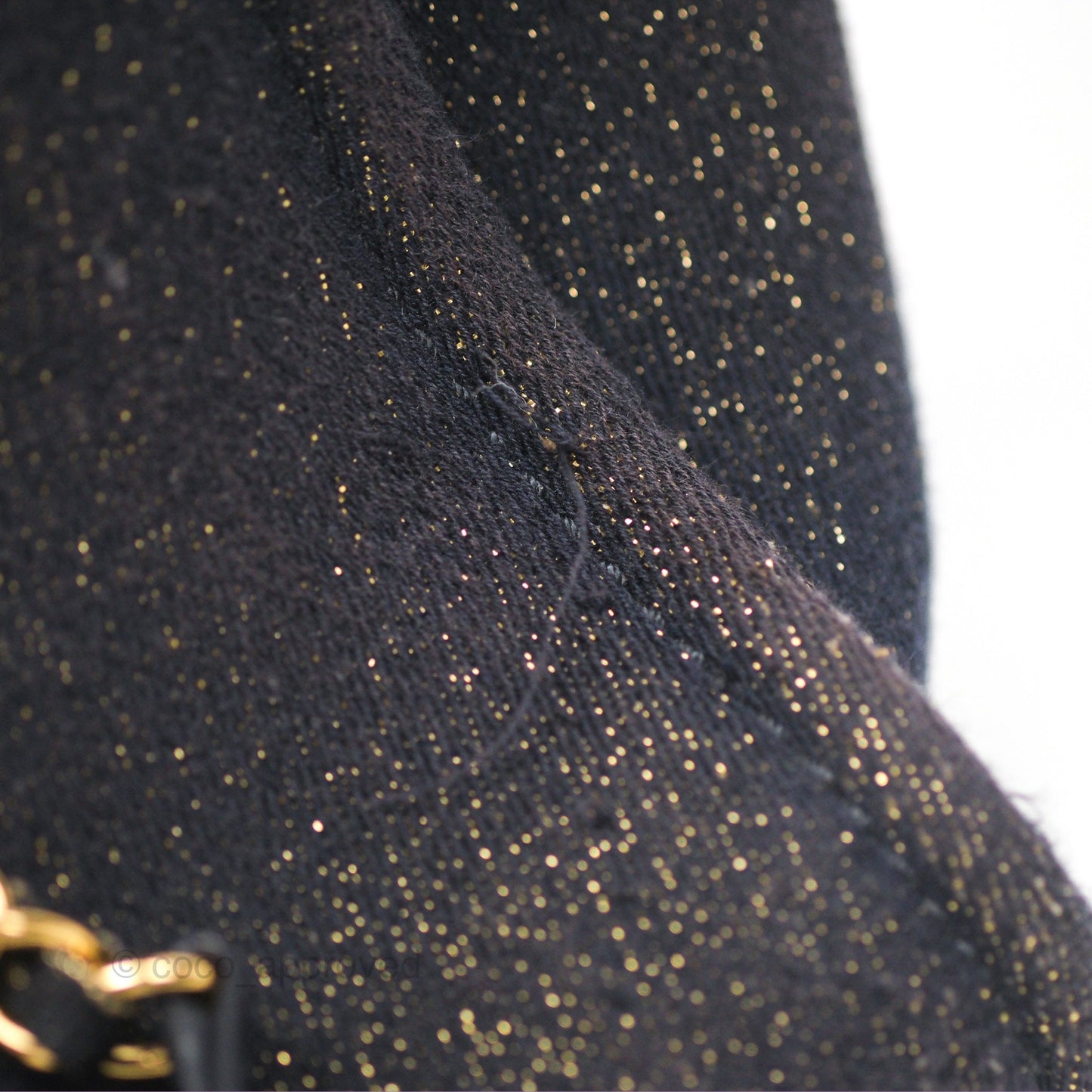 Chanel Medium Deauville Tote Navy Glitter Canvas Gold Hardware