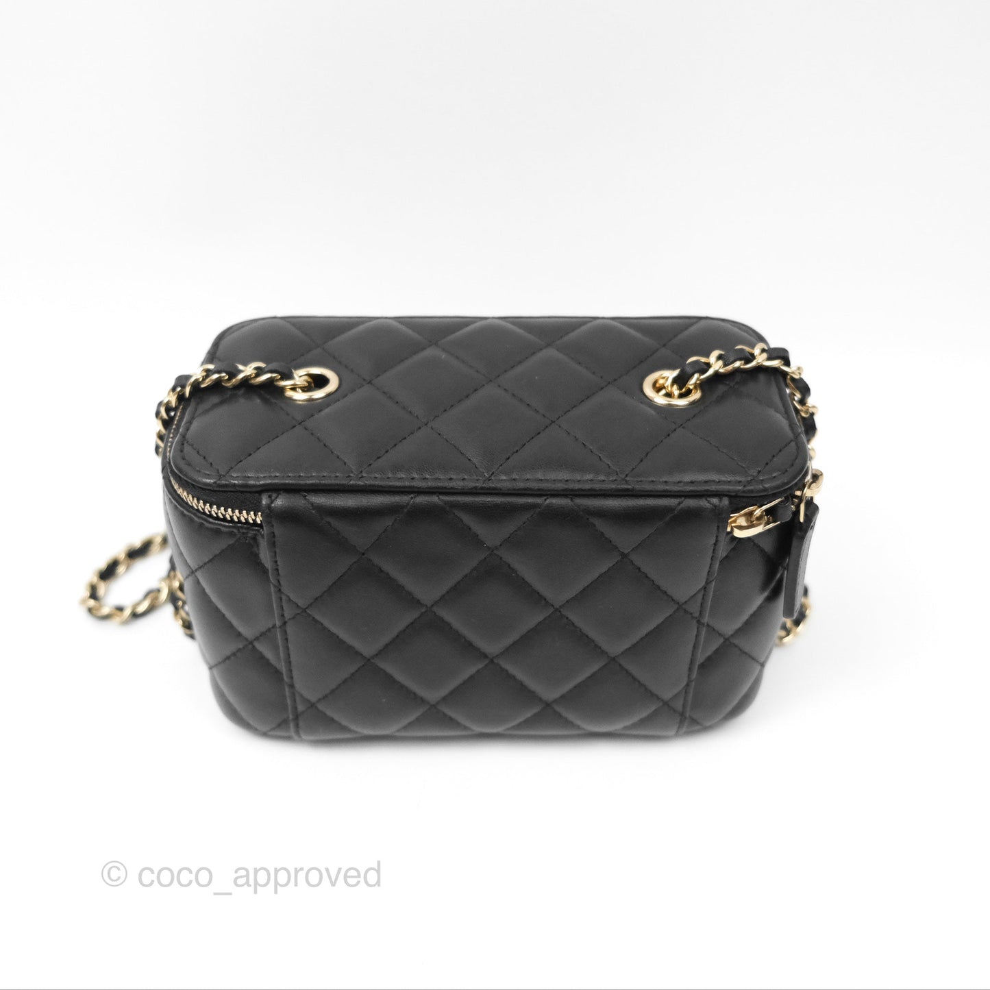 Chanel Vanity Rectangular Black Lambskin Gold Hardware