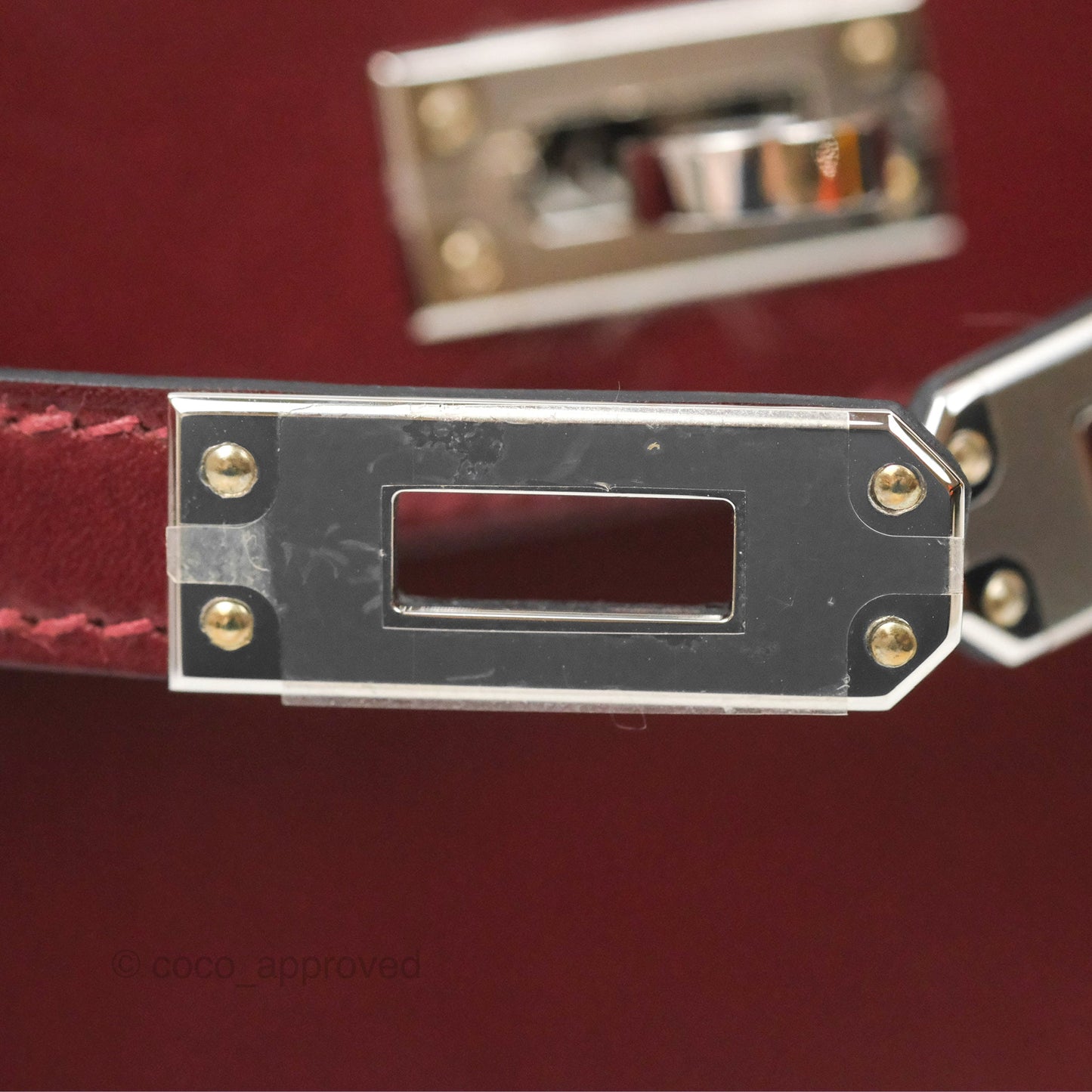 Hermès Mini Kelly II Sellier Rouge H Box Leather Palladium Hardware