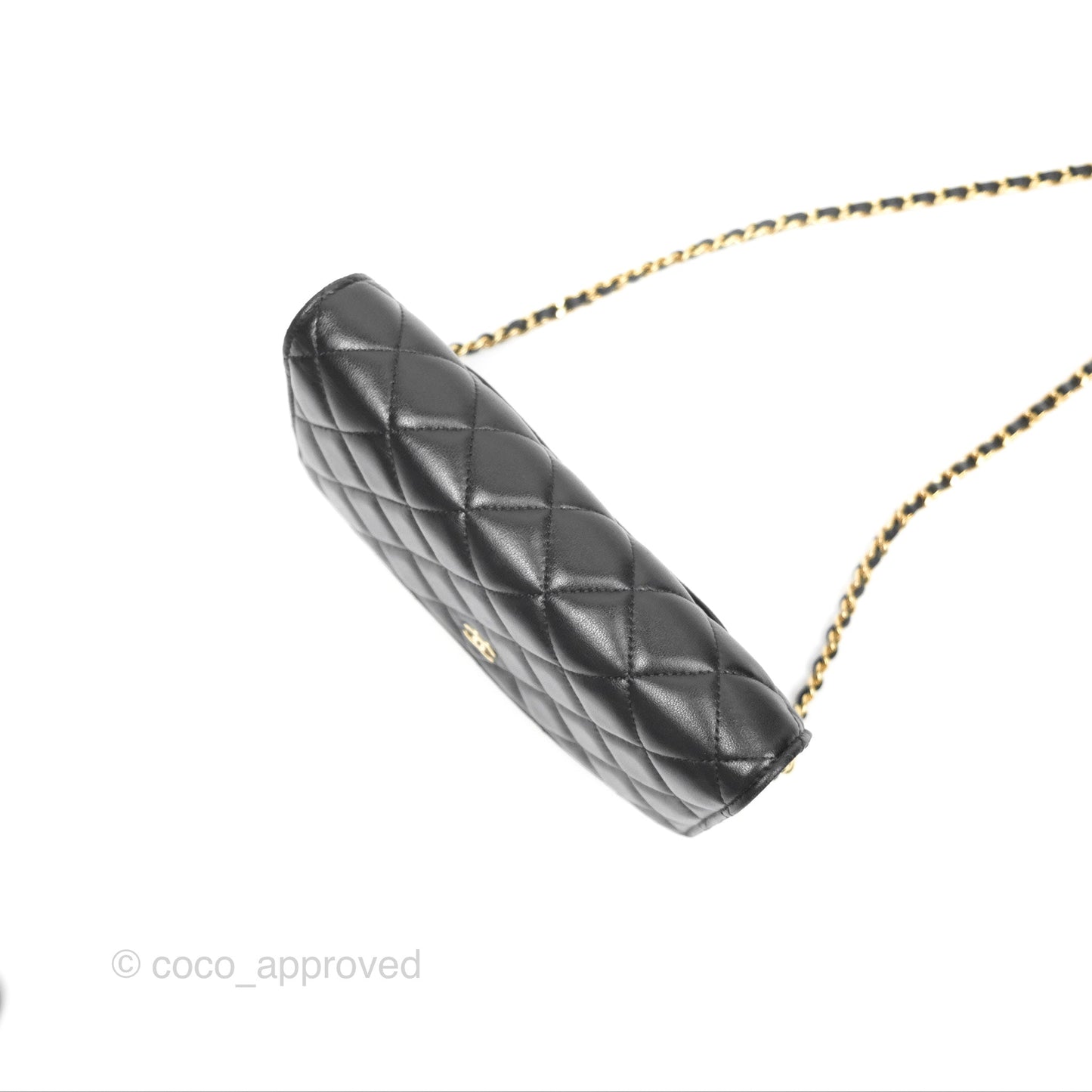 Chanel Quilted Classic WOC Black Lambskin Gold Hardware