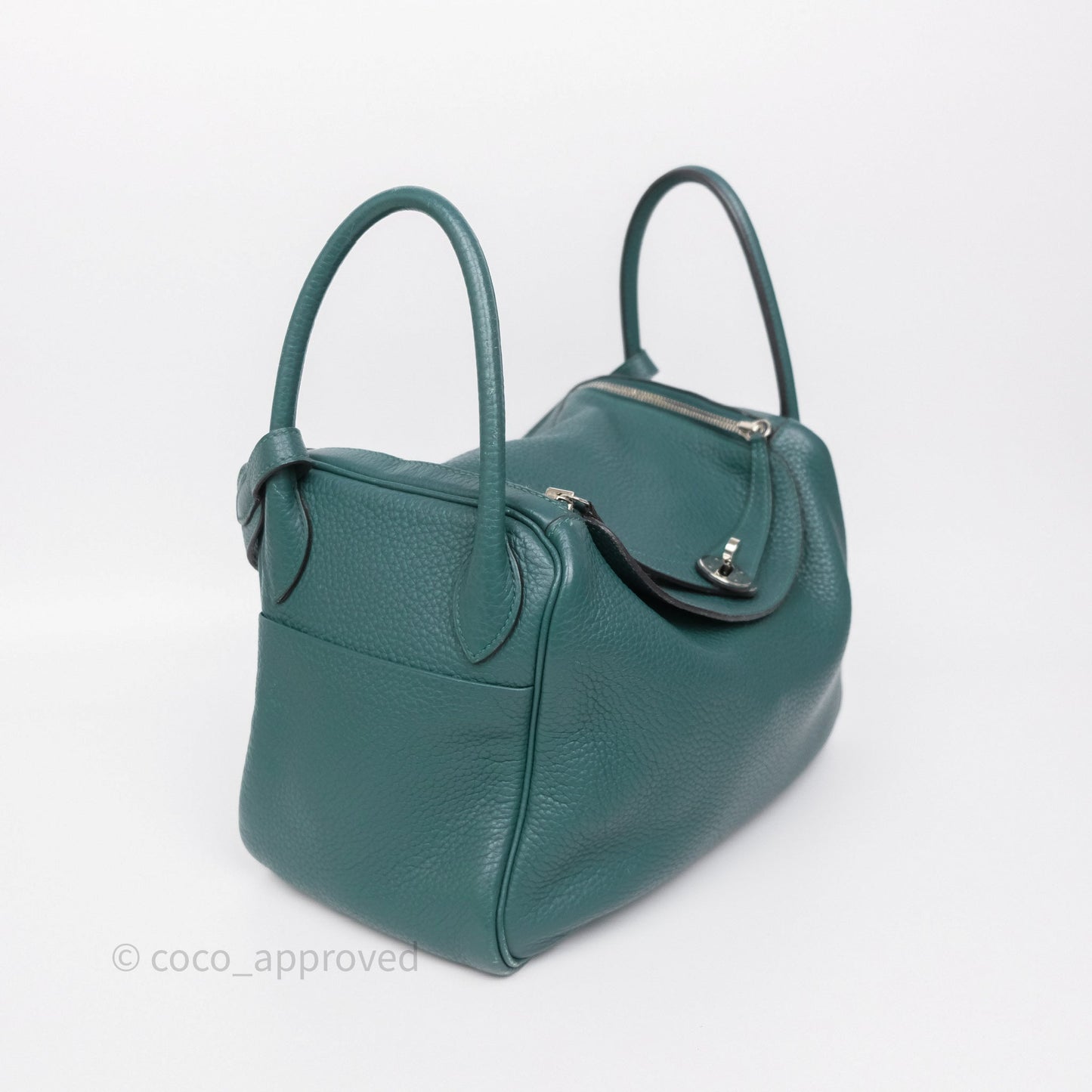 Hermès Lindy 30 Malachite Z6 Clemence Palladium Hardware