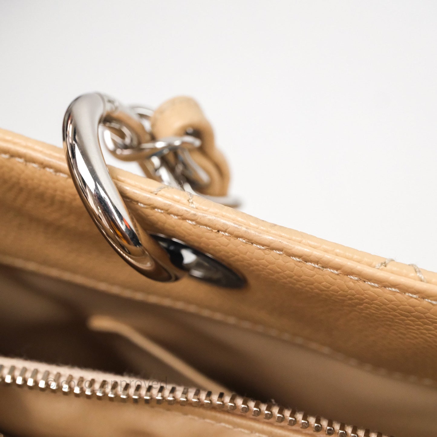 Chanel GST Beige Caviar Silver Hardware