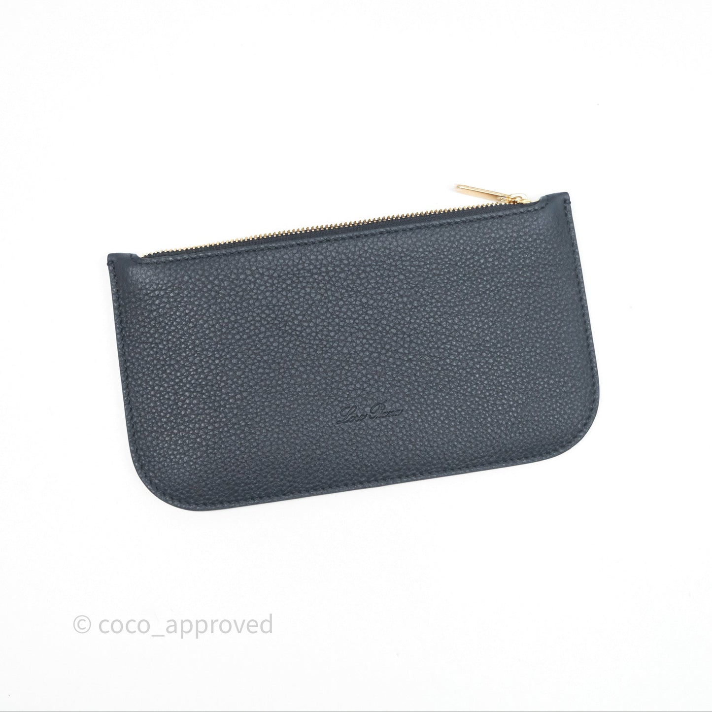 Loro Piana Ghiera Shopper Small Blue Navy Calfskin Sun Gold Hardware