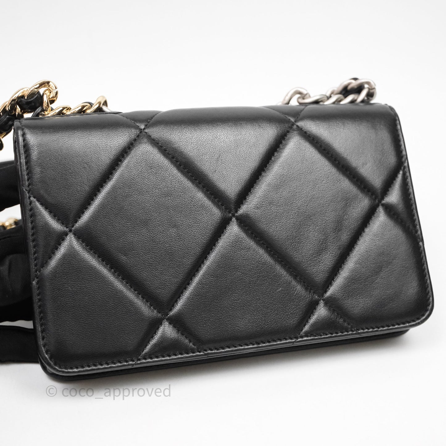 Chanel 19 Wallet on Chain WOC Black Mixed Hardware