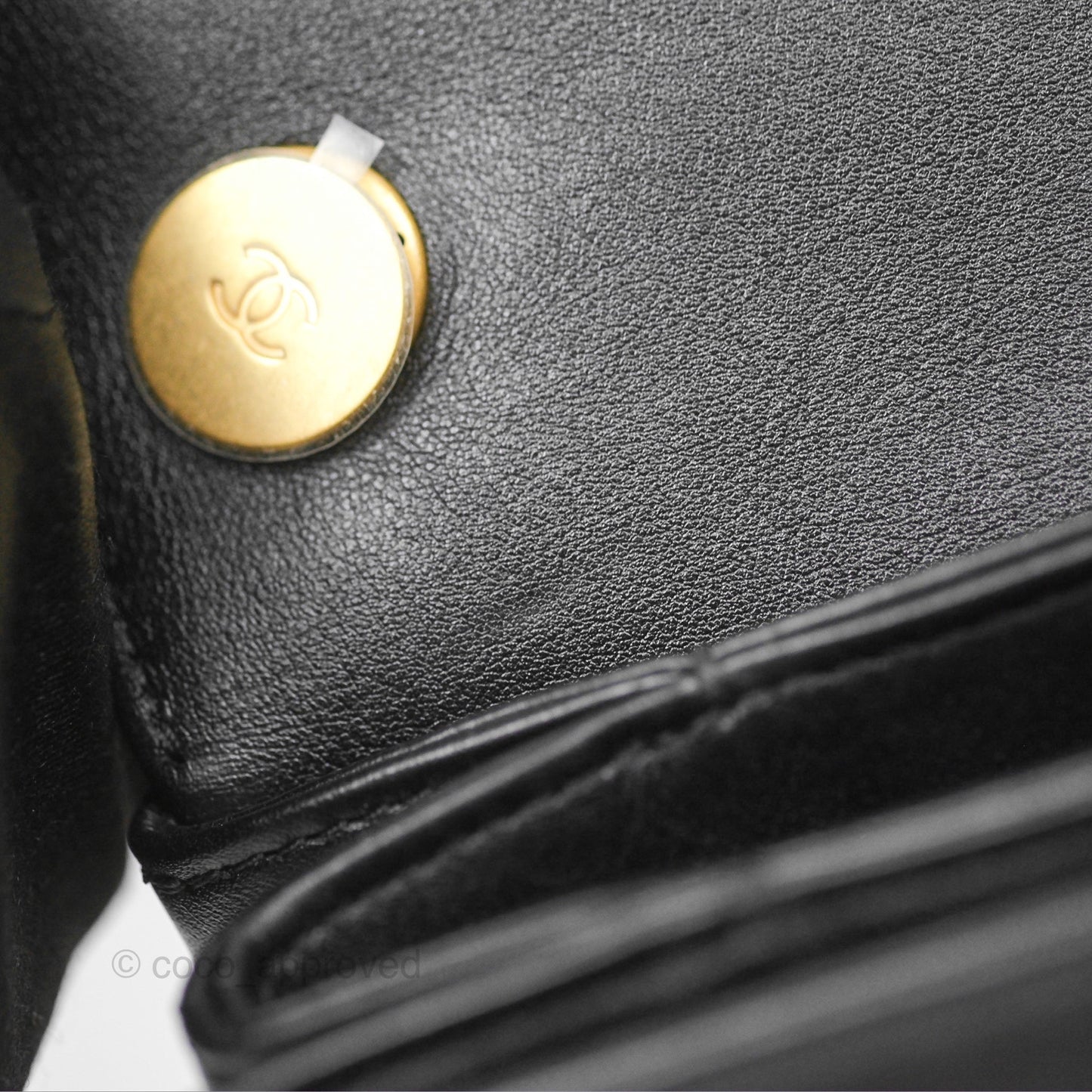 Chanel Pearl Chain Bag Black Calfskin Aged Gold Hardware