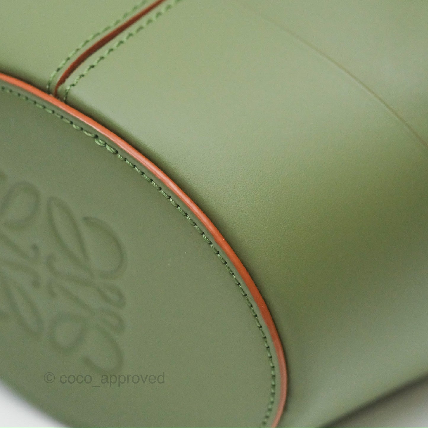 Loewe Mini Balloon Bucket Bag Green Calfskin