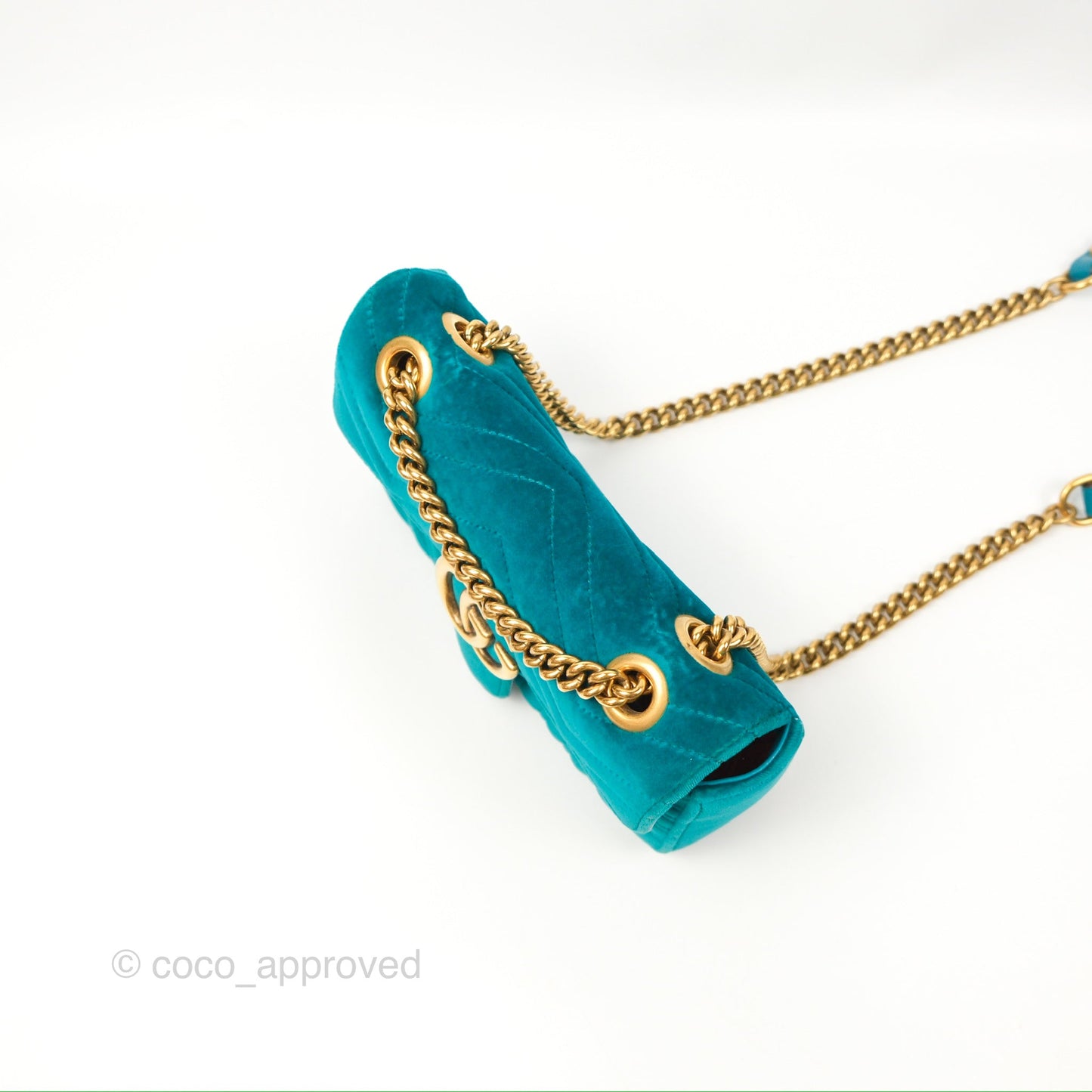 Gucci Mini Marmont Velvet Green Gold Hardware