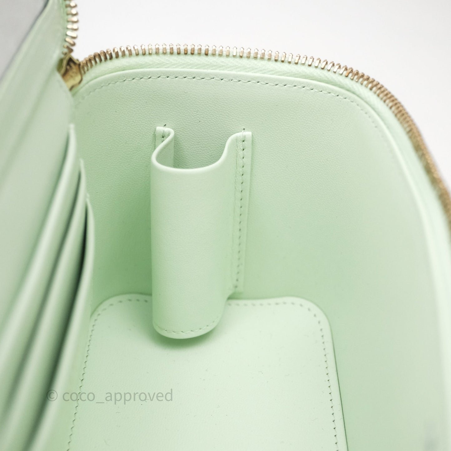 Chanel Vanity Rectangular Top Handle Mint Green Caviar Gold Hardware