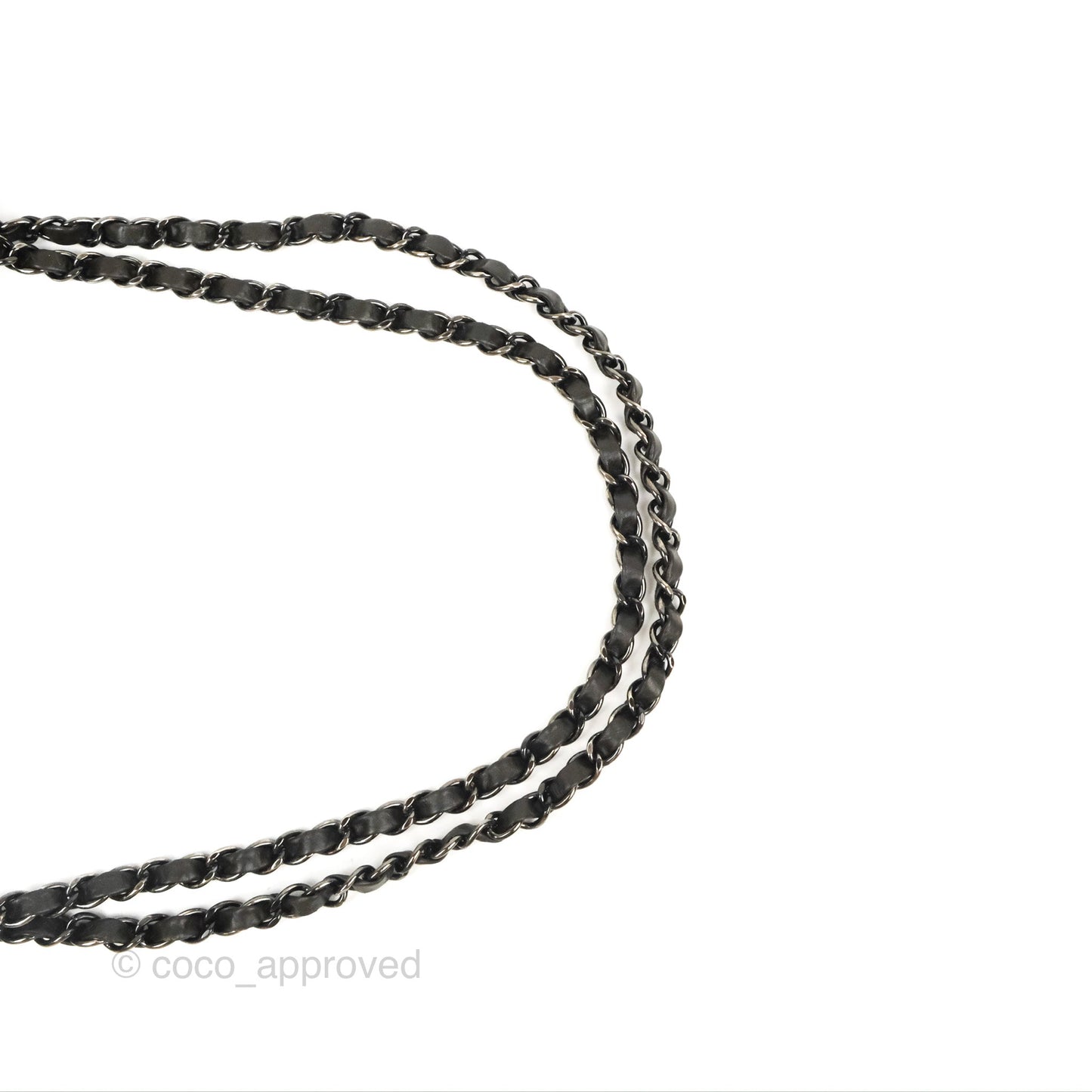 Chanel Medium Chain Me Flap Bag Metallic Dark Grey Calfskin Gun Metal