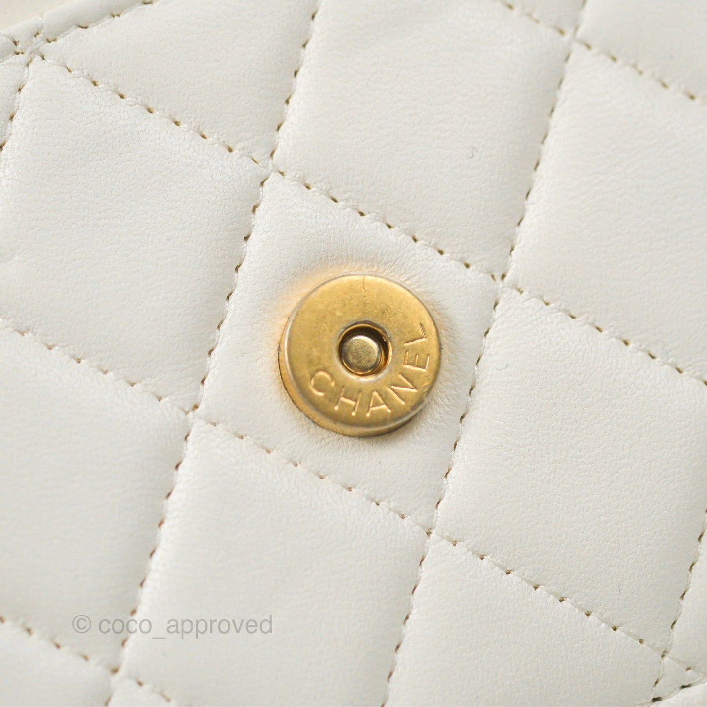 Chanel Quilted WOC White Lambskin Gold Hardware With Charms