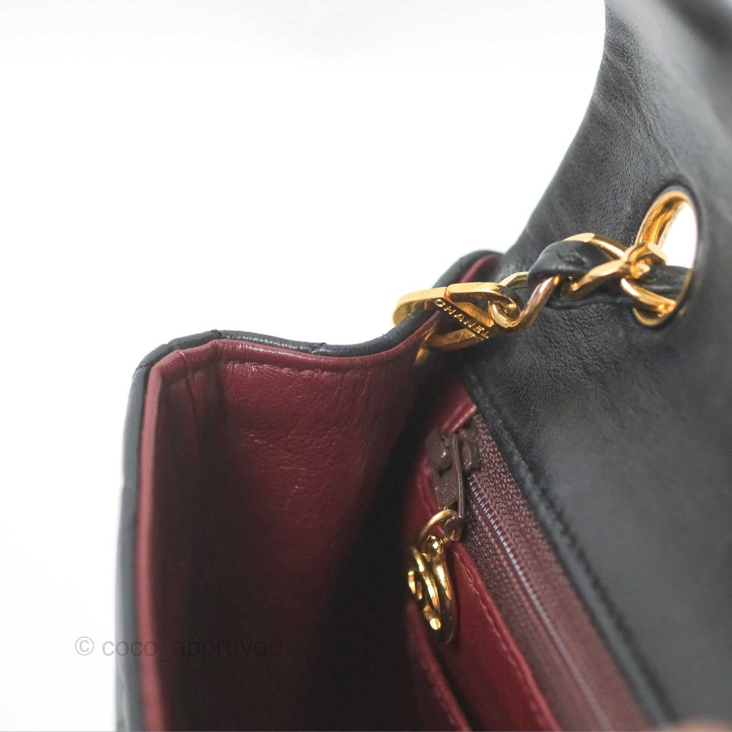 Chanel Vintage Square Flap Bag Black Lambskin 24K Gold Hardware