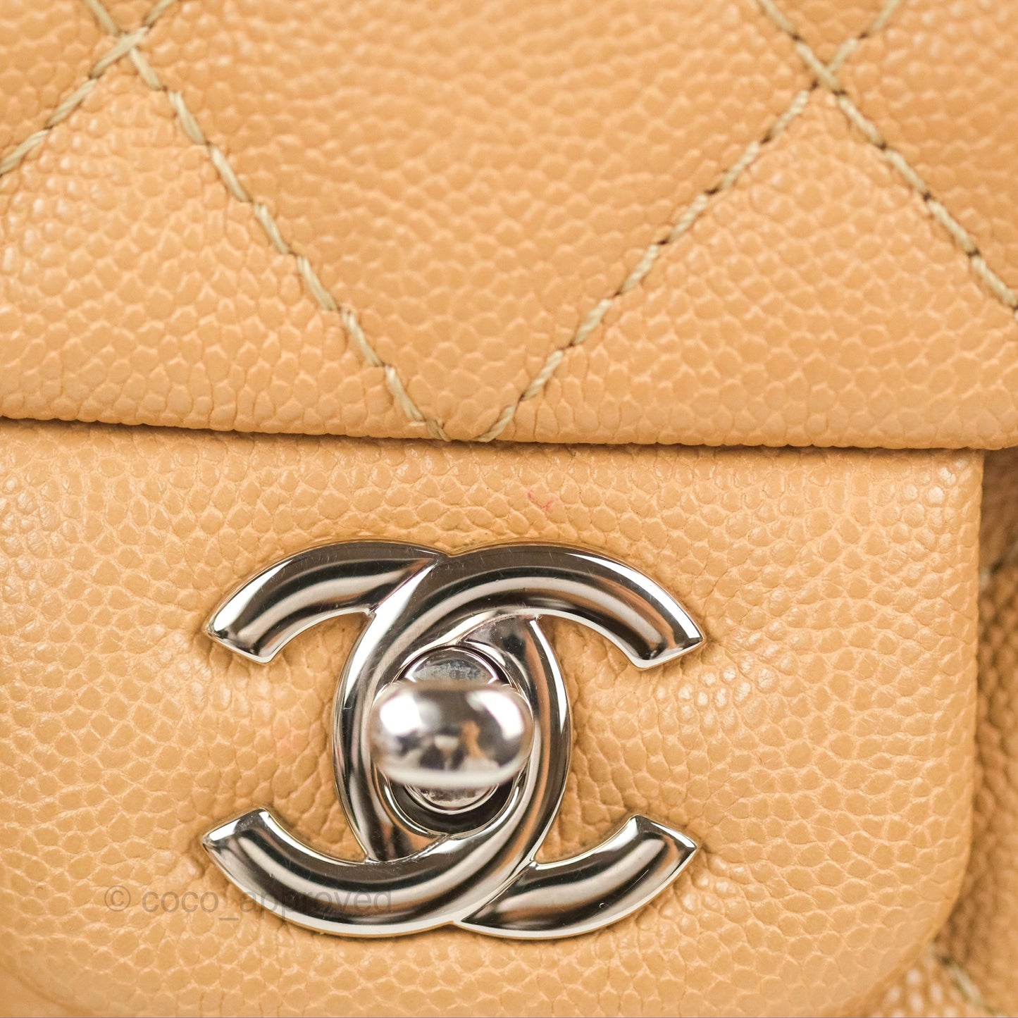 Chanel Quilted Small Urban Companion Flap Bag Beige Caviar Silver Hardware