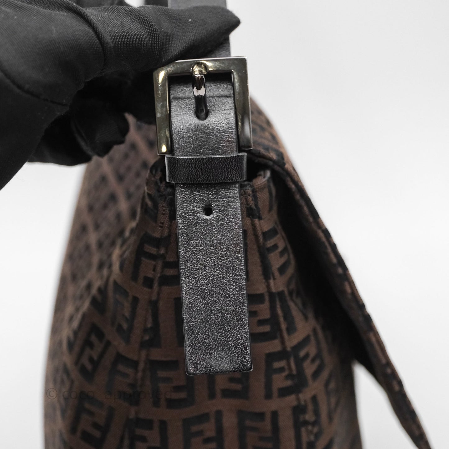 Fendi Vintage Mamma Baguette Bag Zucchino Dark Brown/ Black