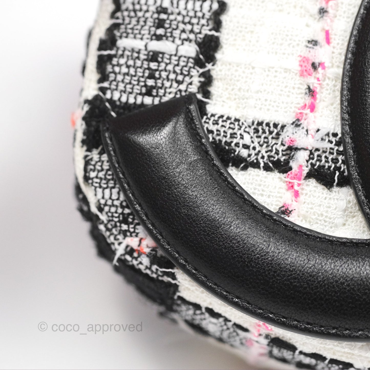Chanel Coco Midnight Camera Case Black White Pink Tweed 20S