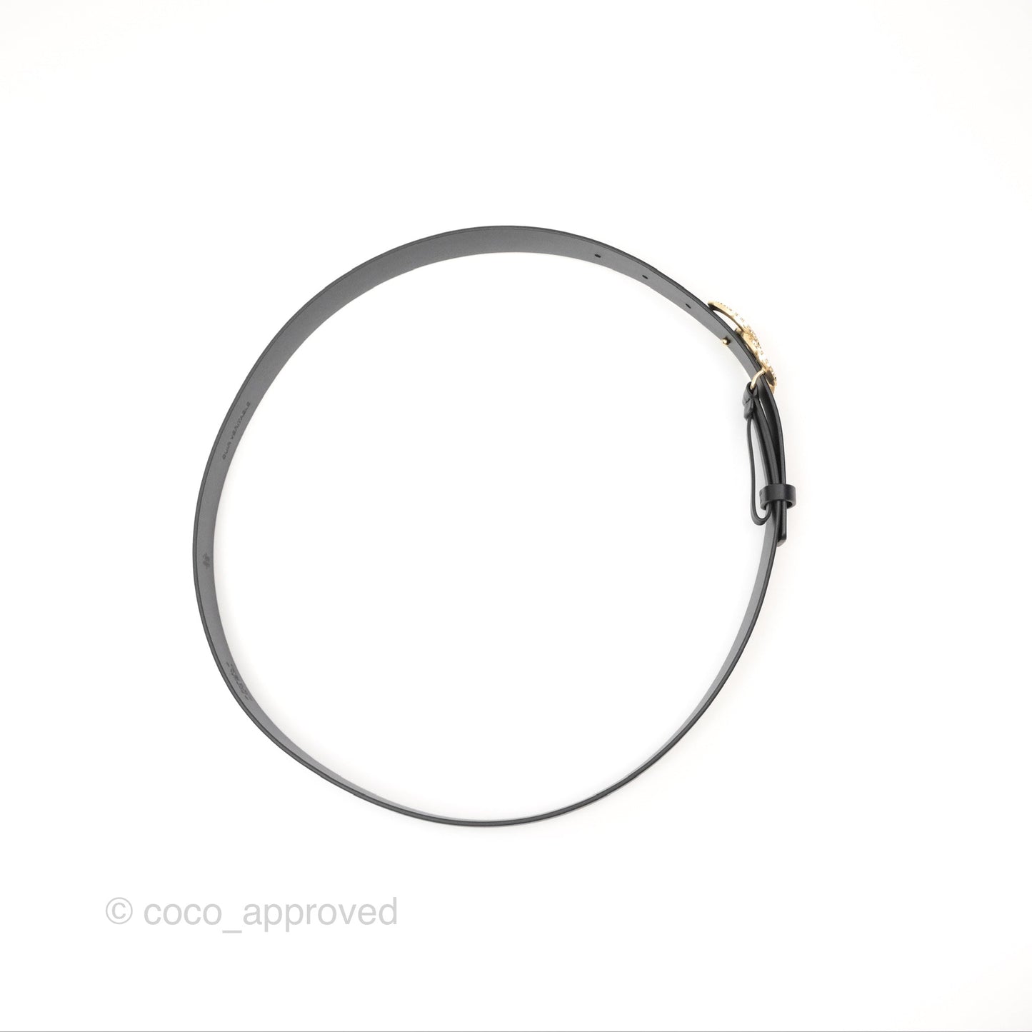 Chanel Crystal CC Belt Black Size 80 24C