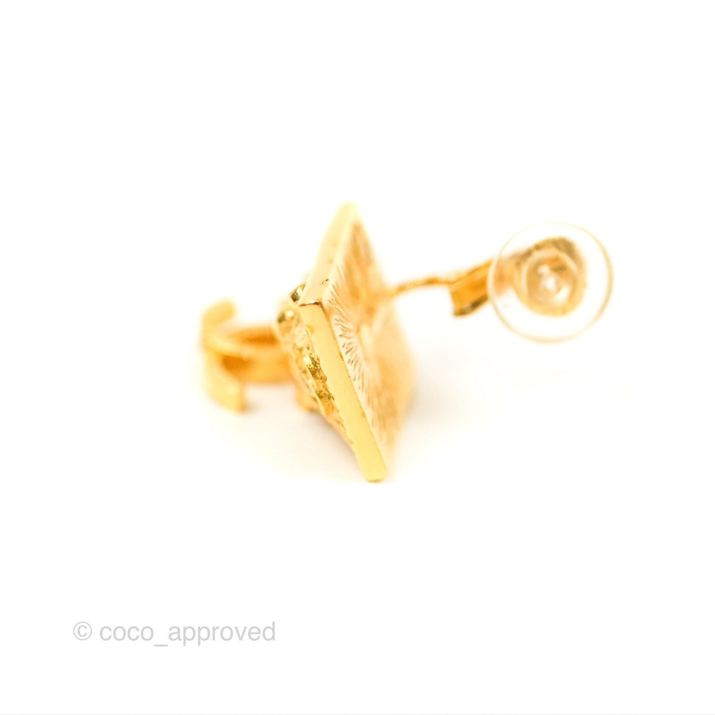 Chanel Lion CC Drop Ear Clip Gold Tone 22A