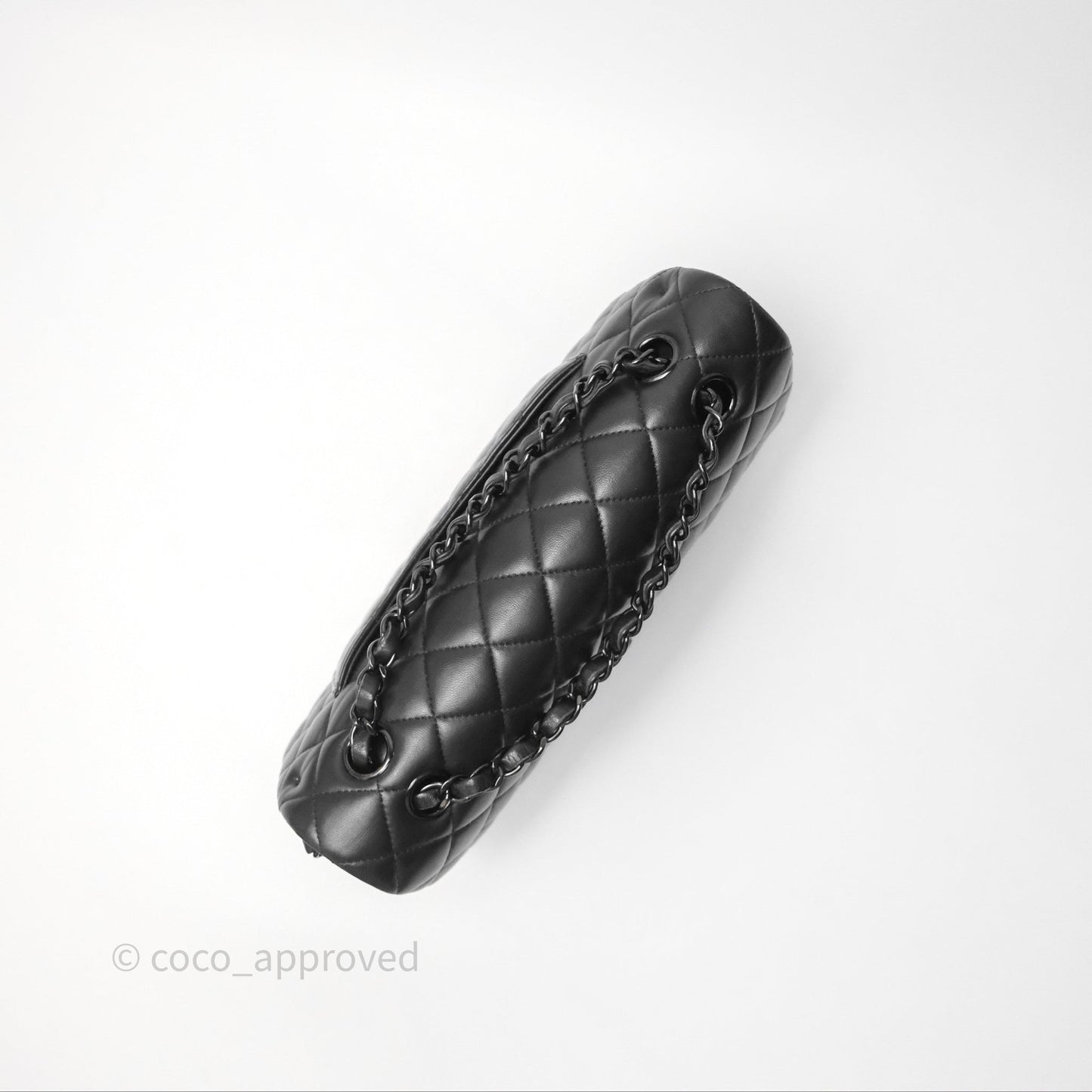 Chanel Classic Quilted M/L Medium Double Flap So Black Lambskin