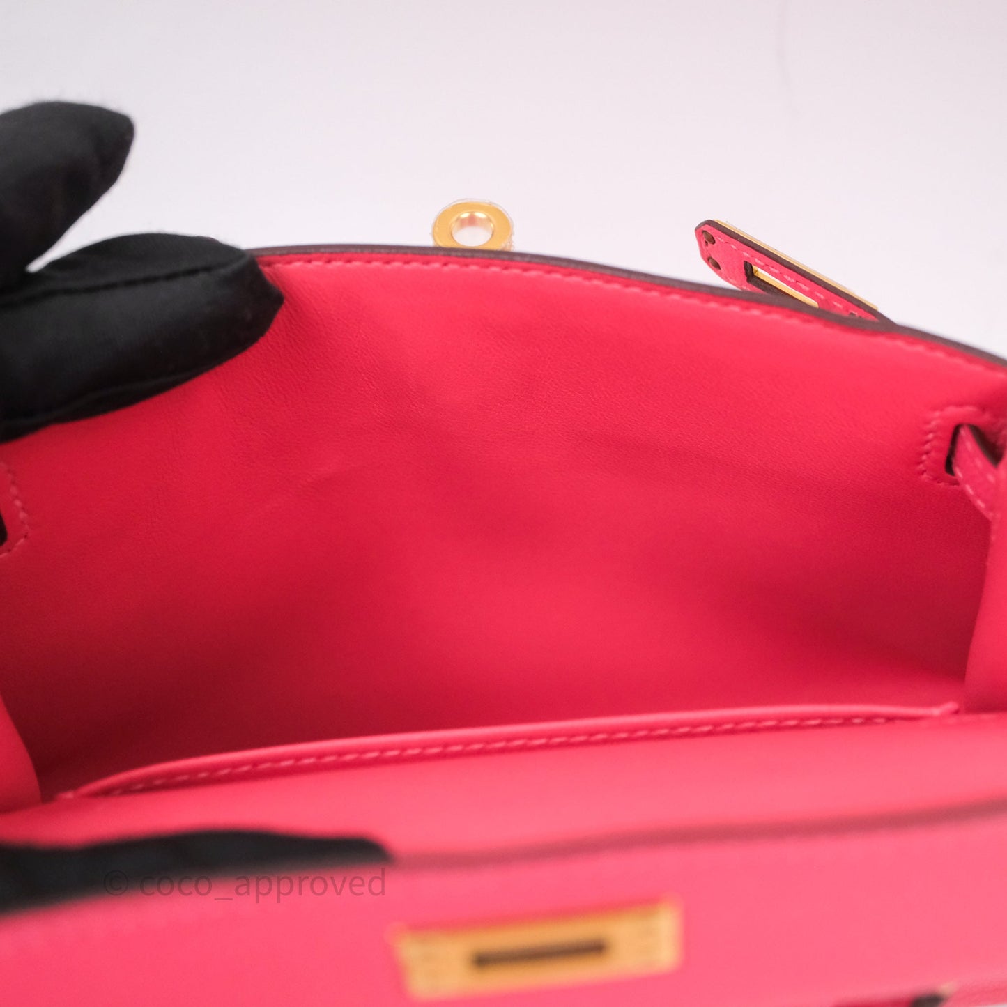 Hermes Mini Kelly II Chevre Mysore U5 Rose Lipstick Gold Hardware